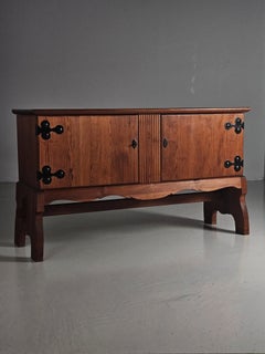 Anrichte aus Kiefer und Eisen von Åby Möbelfabrik, Schweden, 1940er Jahre