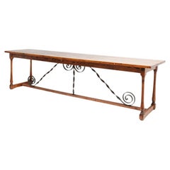Pine and ironwork console table, 1910s.