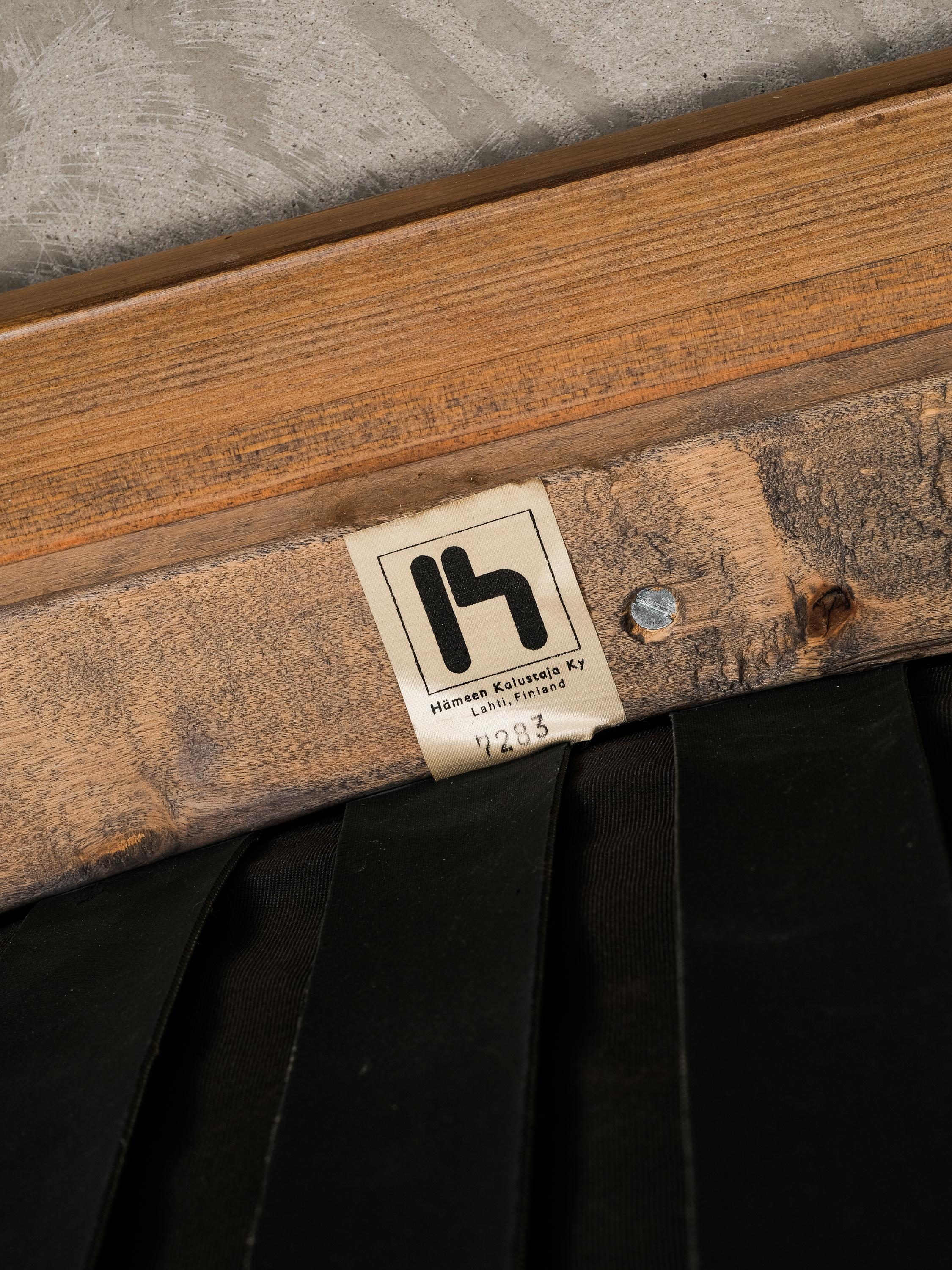 Sessel aus Kiefer und Leder Modell 'Pinus' von Hämeen Kalustaja, Finnland, 1970er Jahre im Angebot 11