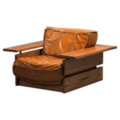 Pine and Leather Lounge Chair Model 'Pinus' by Hämeen Kalustaja, Finland, 1970s