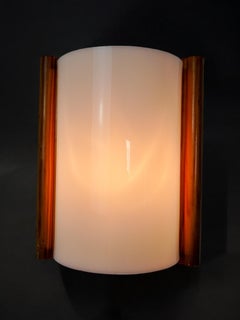 Pine and methacrylate wall lamp, Spain 1980