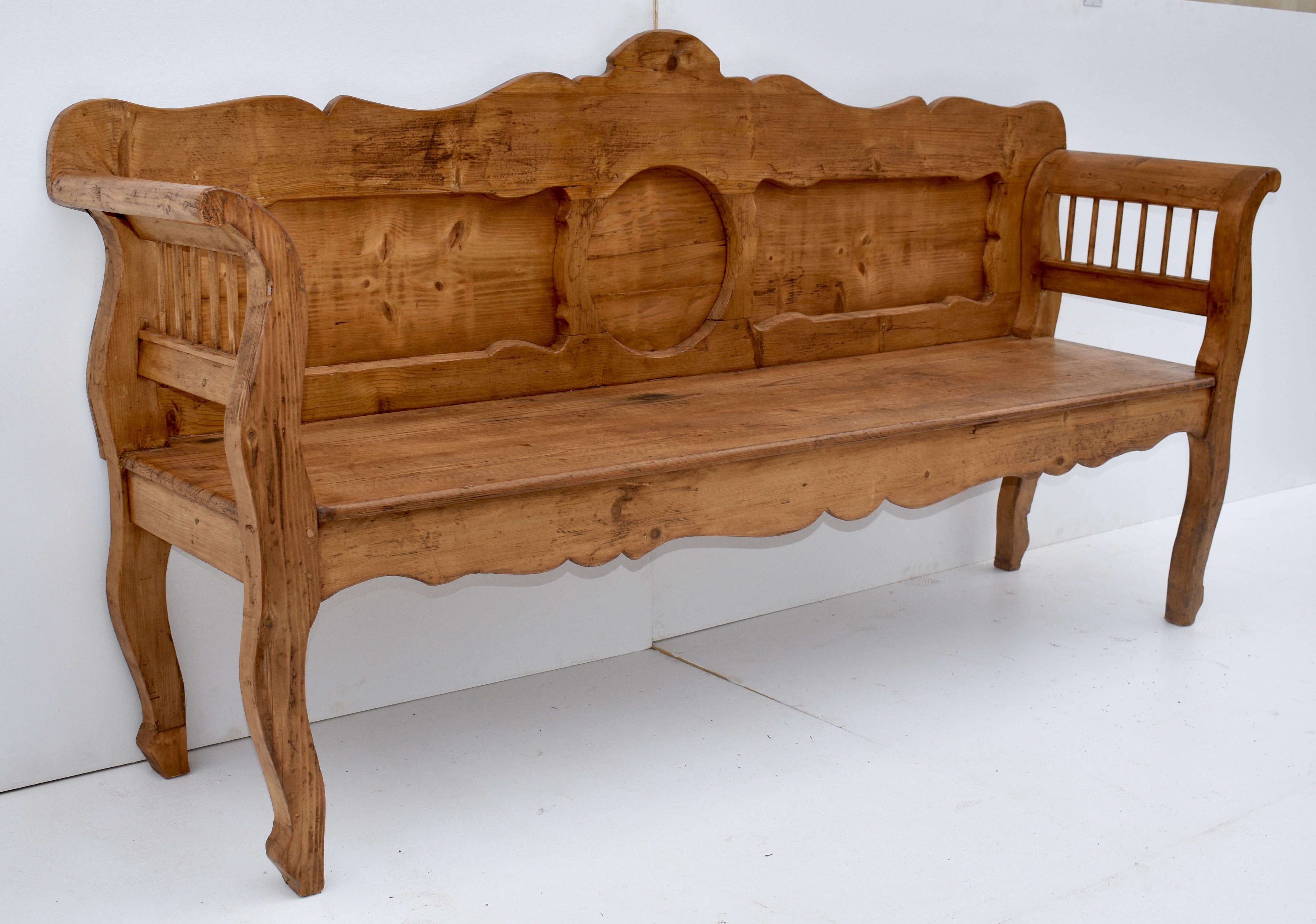 Hungarian Pine and Oak Bench or Settle