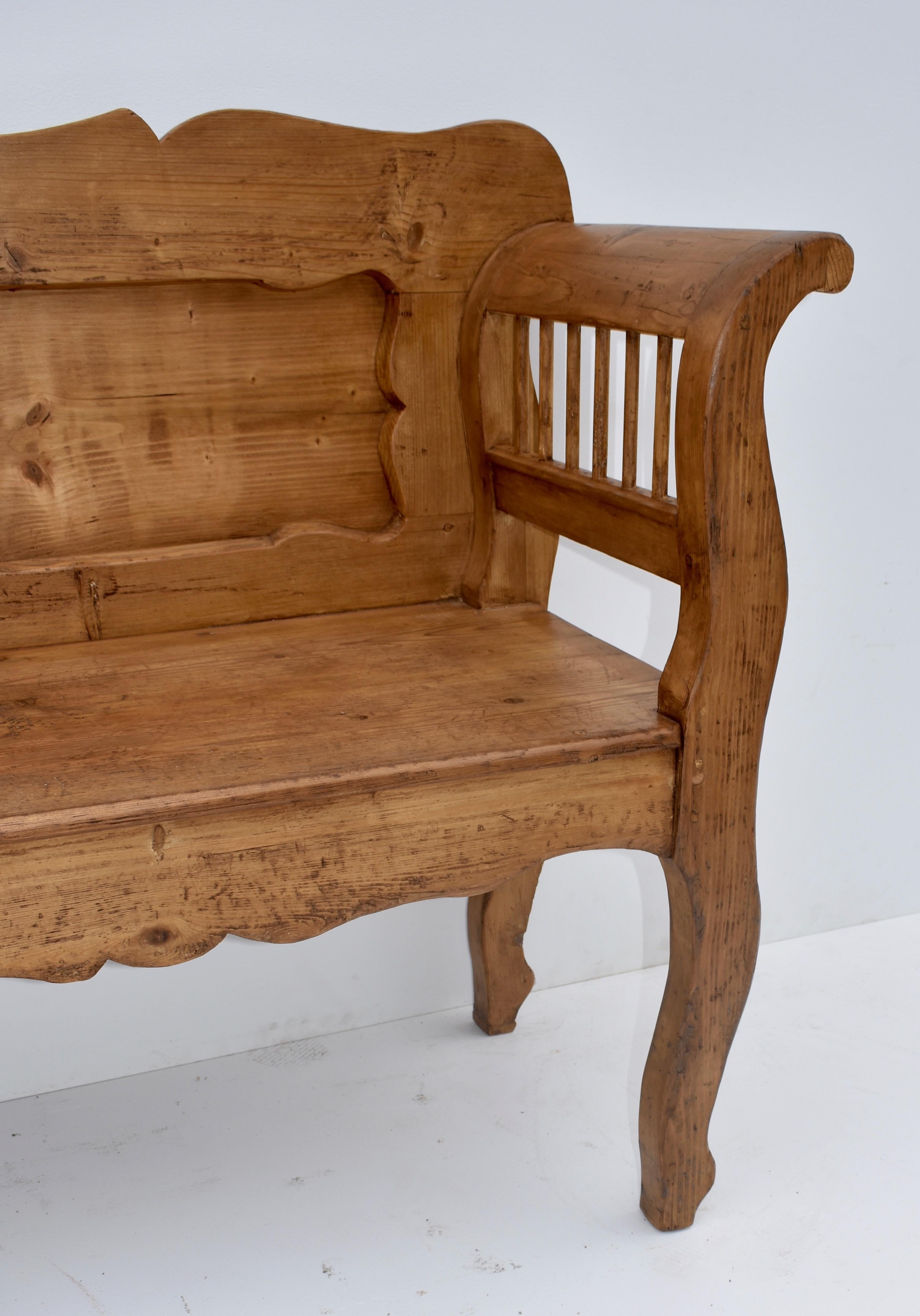 19th Century Pine and Oak Bench or Settle