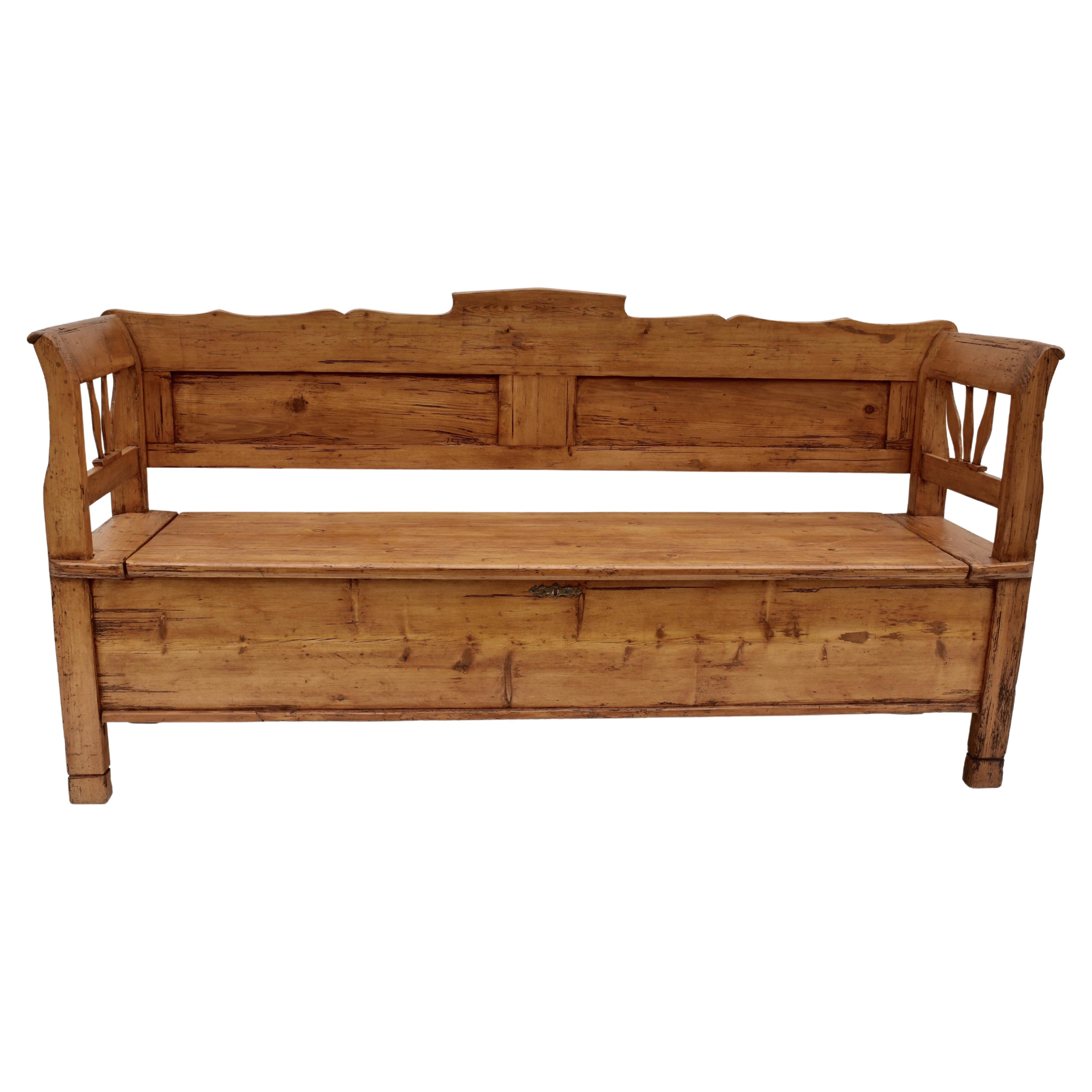 Pine and Oak Box Bench or Settle