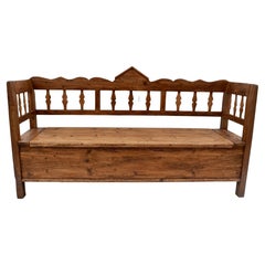 Pine and Oak Box Bench or Settle