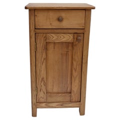 Pine and Oak Nightstand with One Door and One Drawer