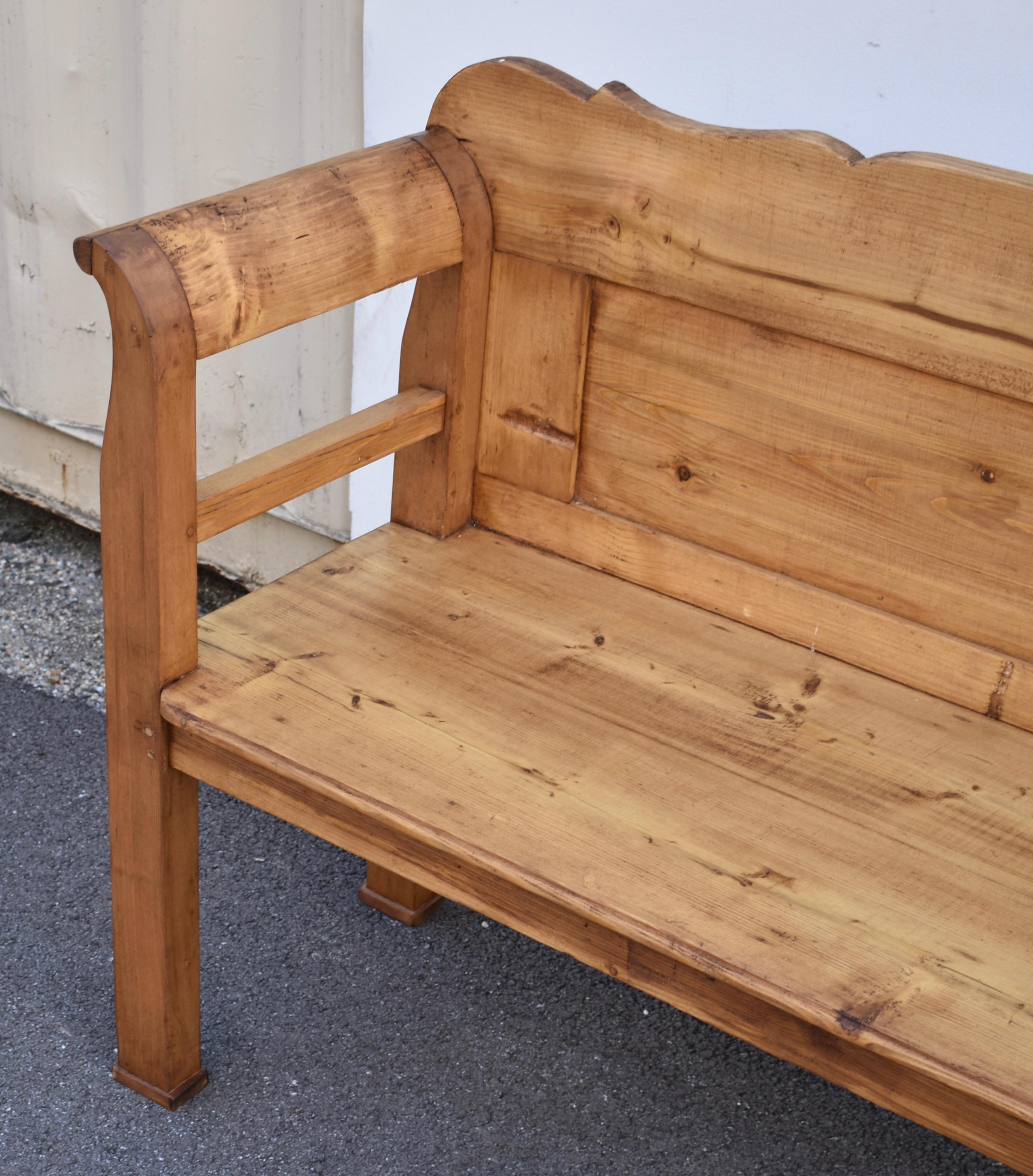 Pine and Oak Paneled Bench or Settle. 1