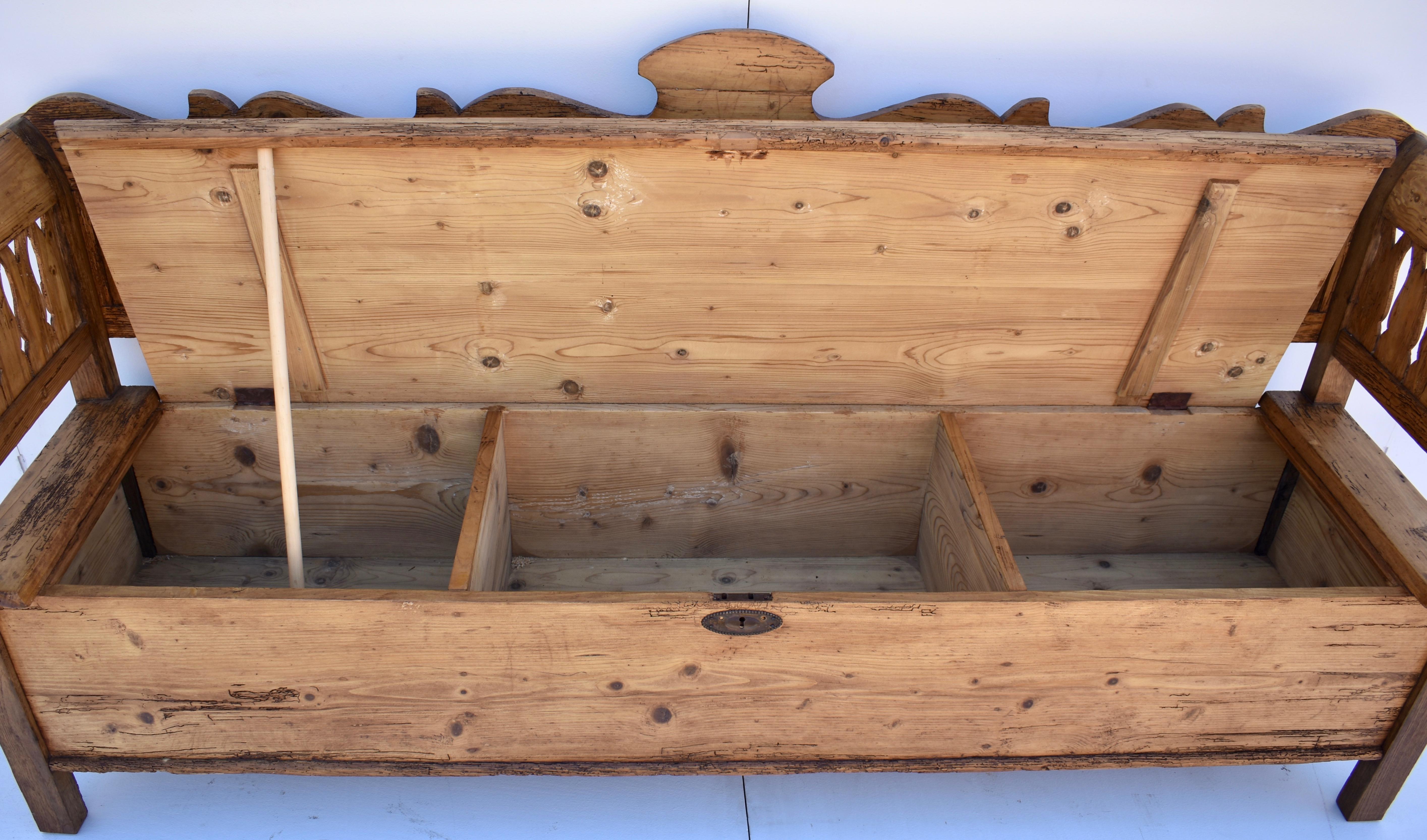 Pine and Oak Storage Bench 5