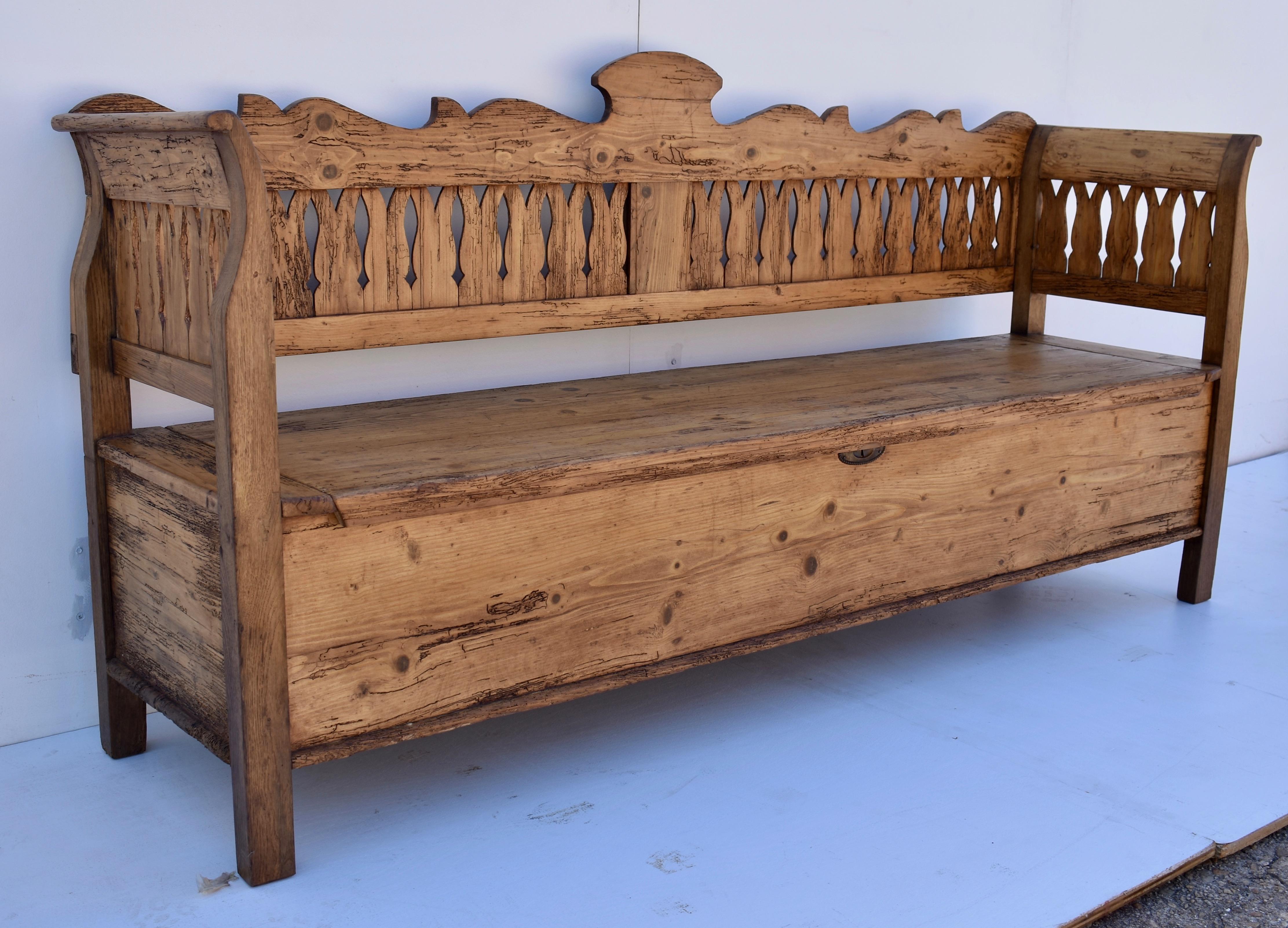Country Pine and Oak Storage Bench