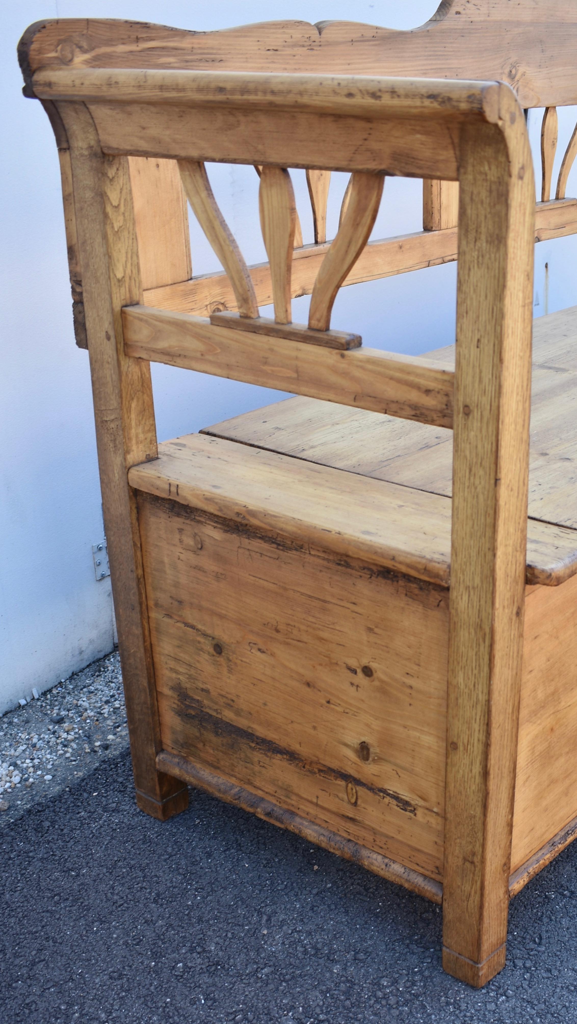 Pine and Oak Storage Bench or Settle 3