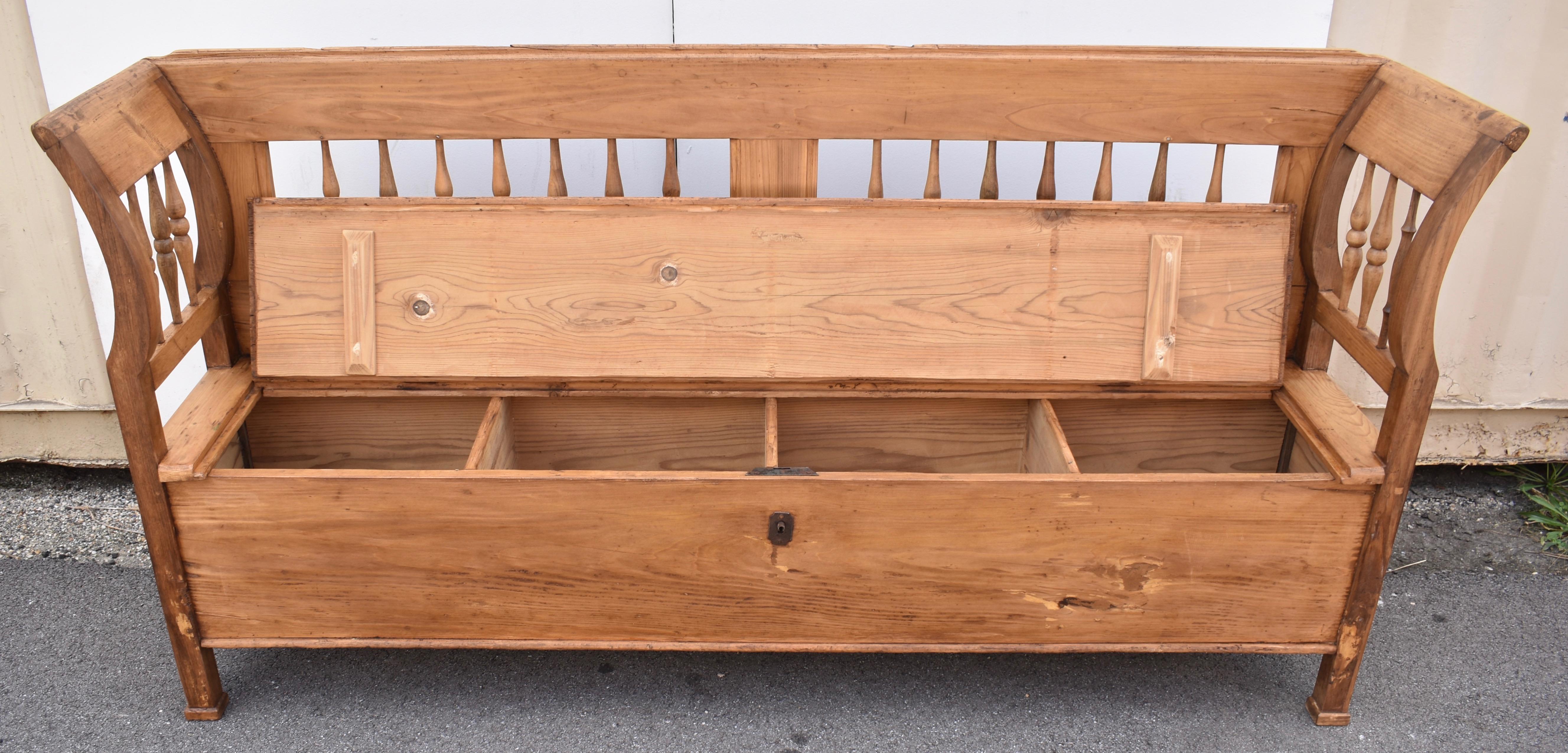 Pine and Oak Storage Bench or Settle 4