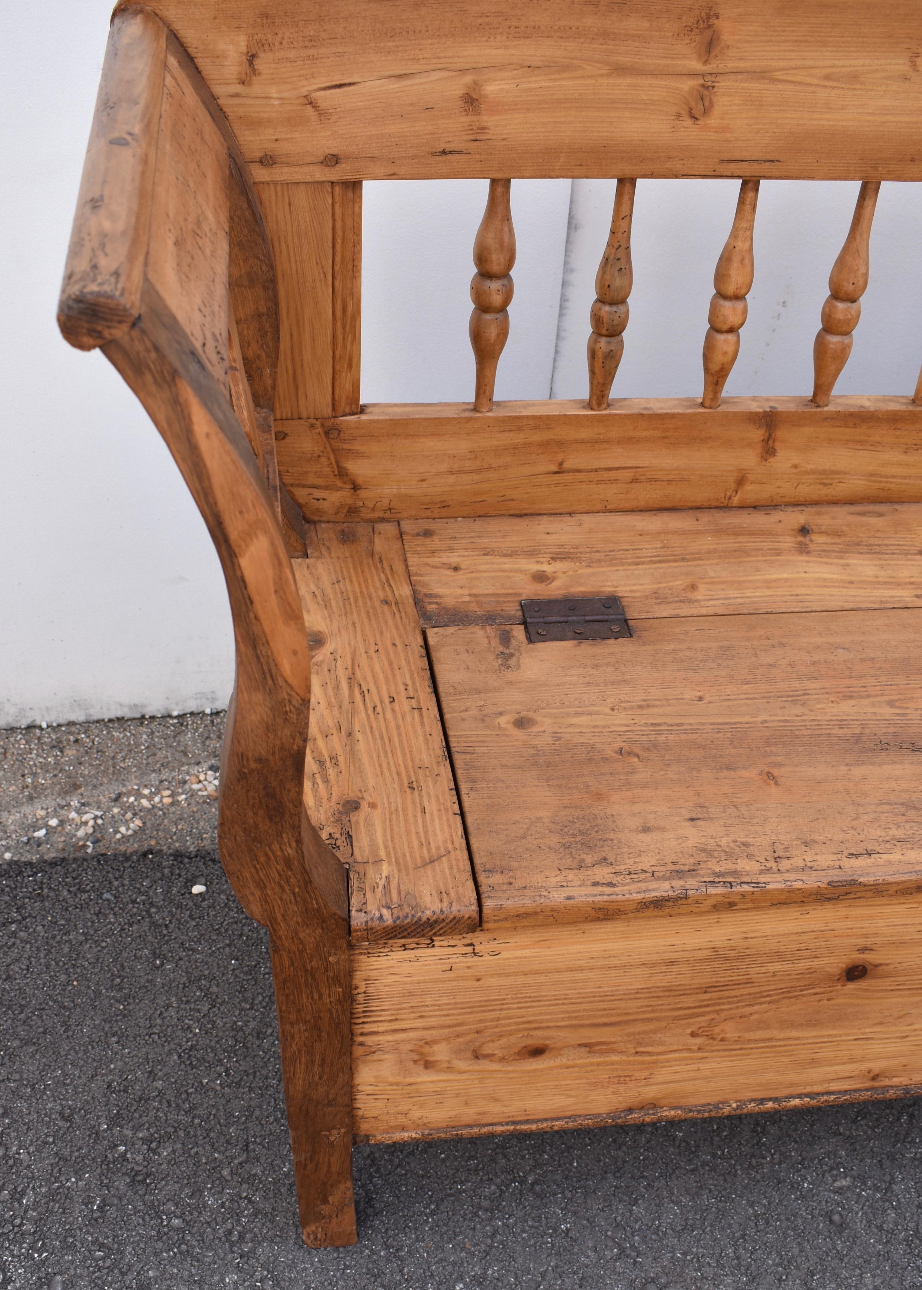 Pine and Oak Storage Bench or Settle 4