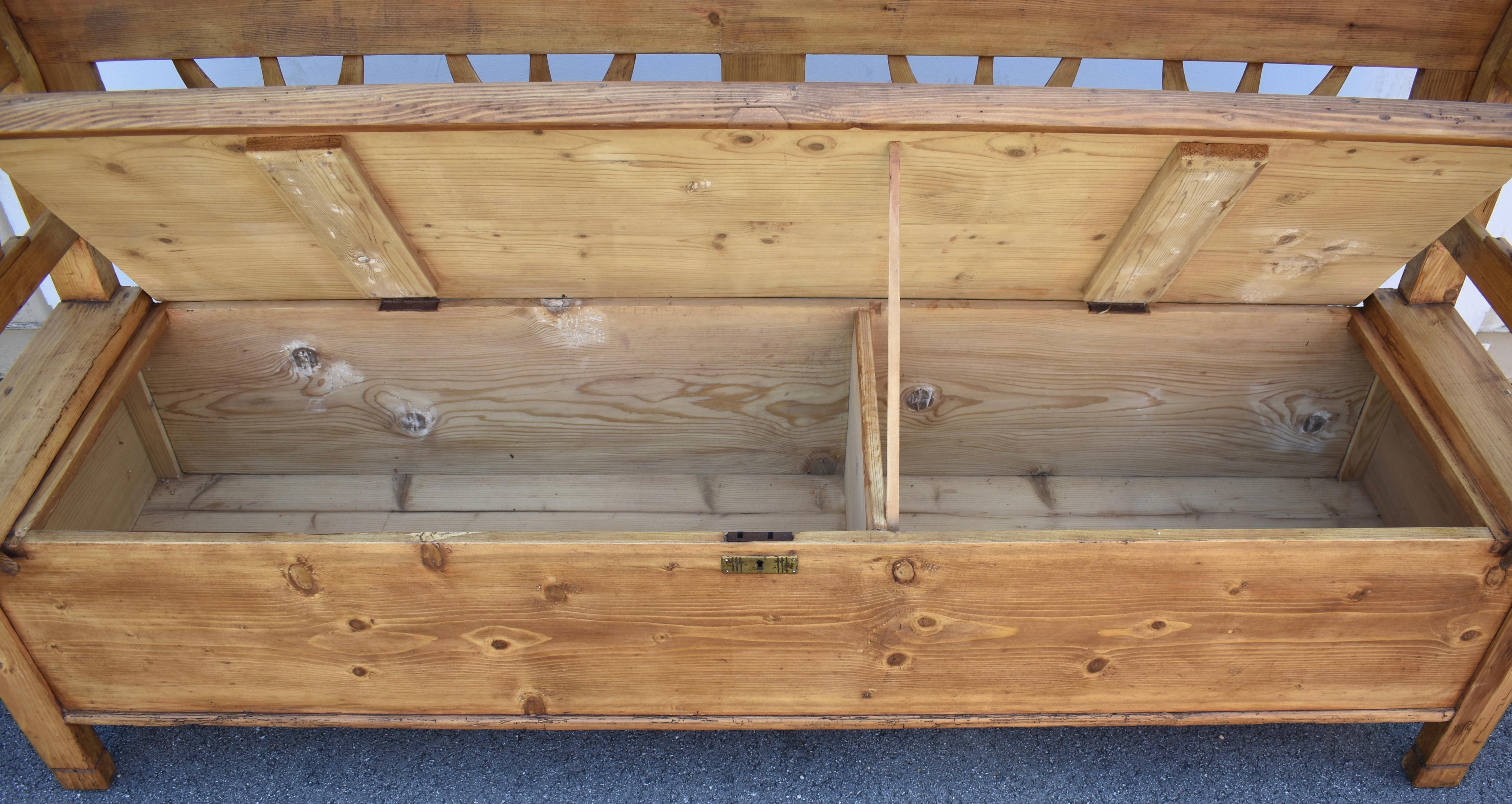 Pine and Oak Storage Bench or Settle. 5