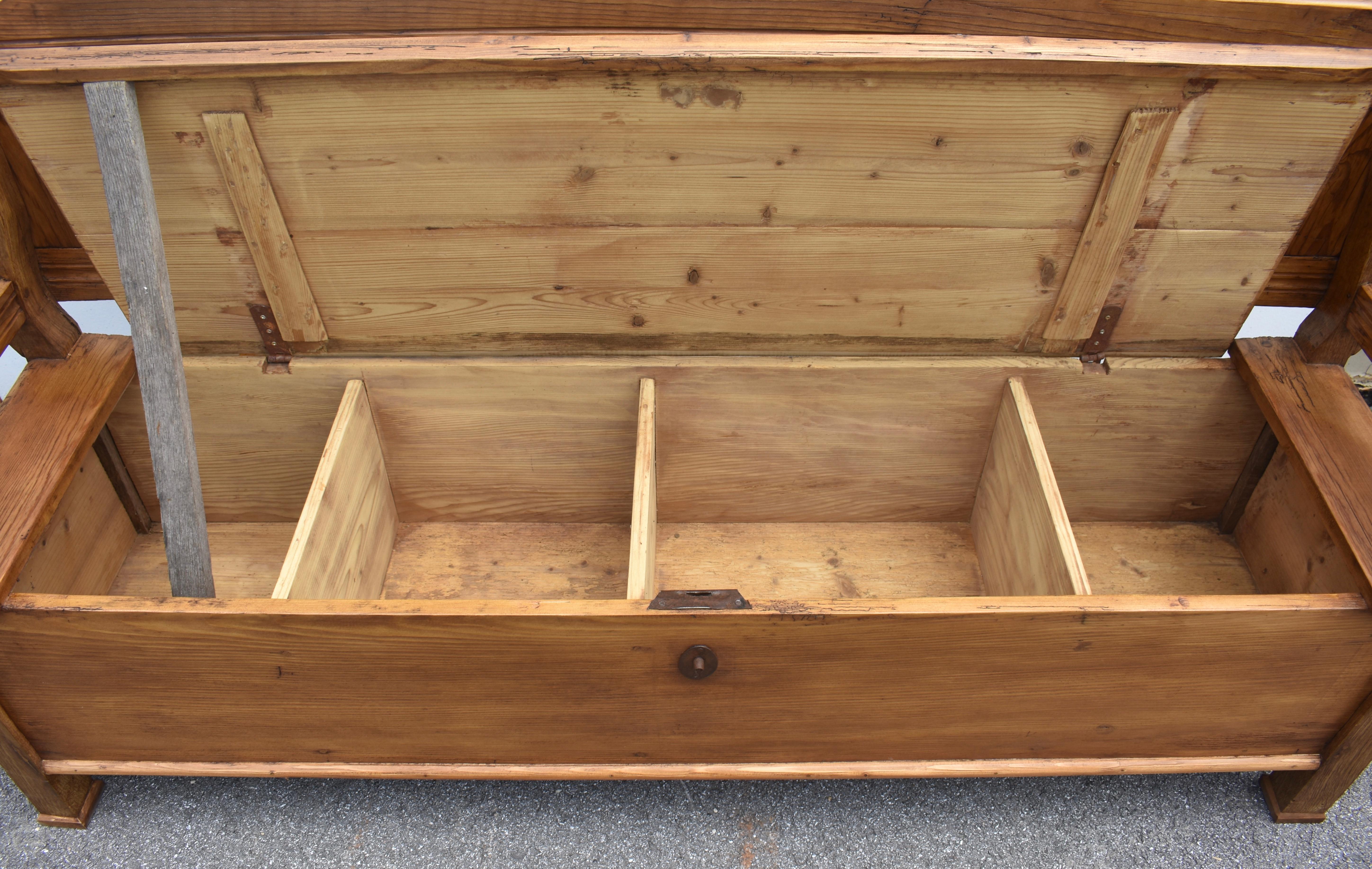 Pine and Oak Storage Bench or Settle For Sale 6