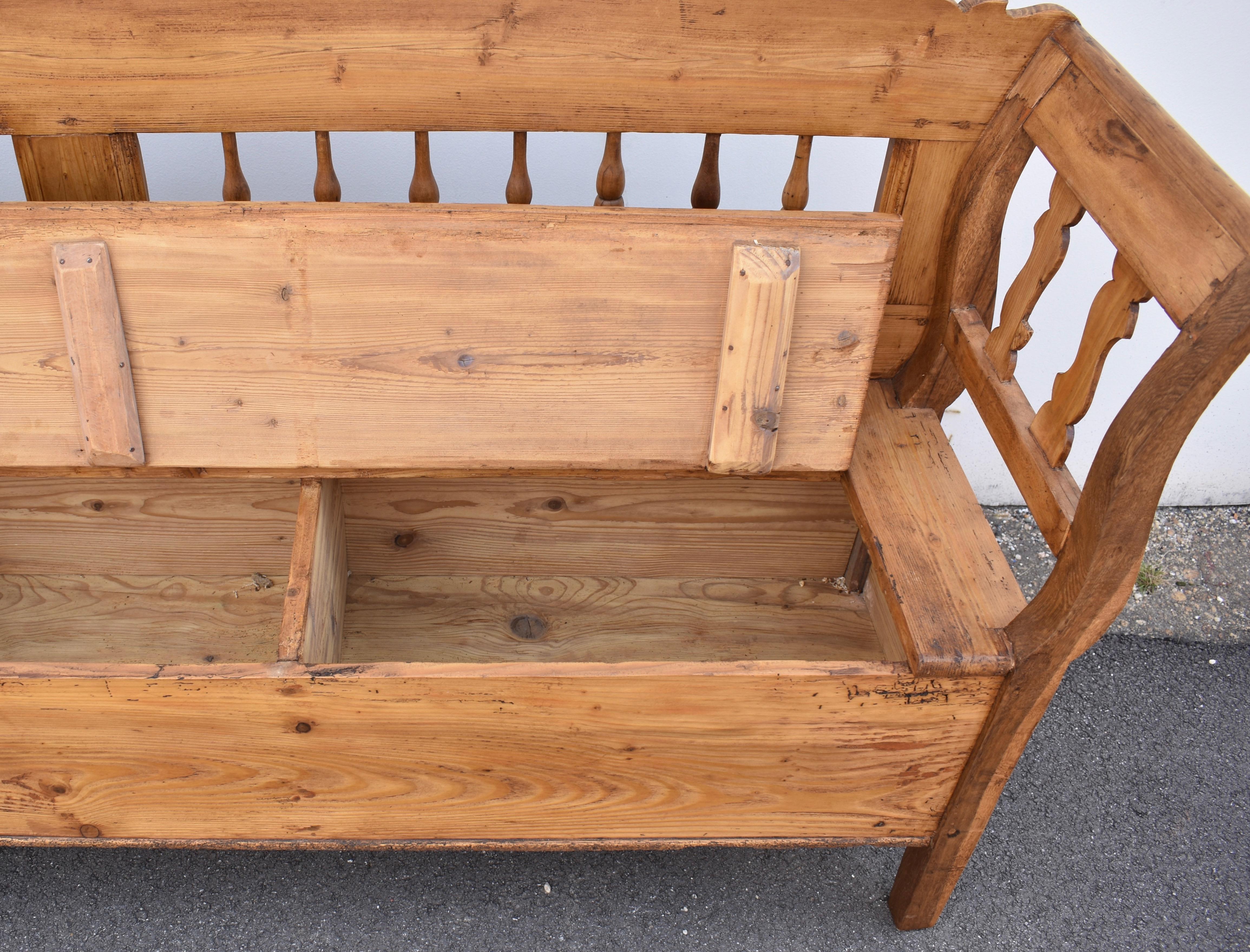 Pine and Oak Storage Bench or Settle 7