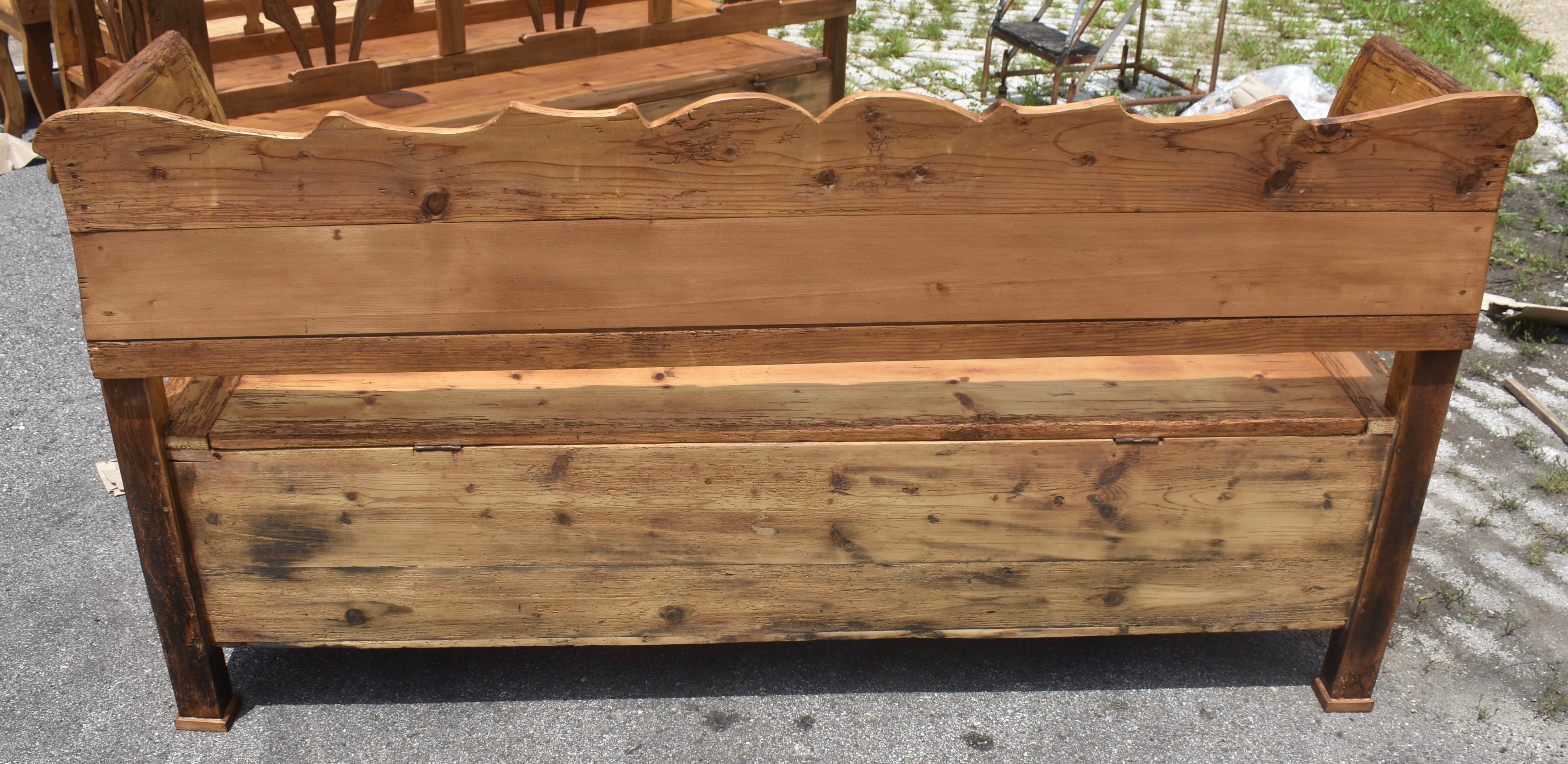 Pine and Oak Storage Bench or Settle For Sale 8