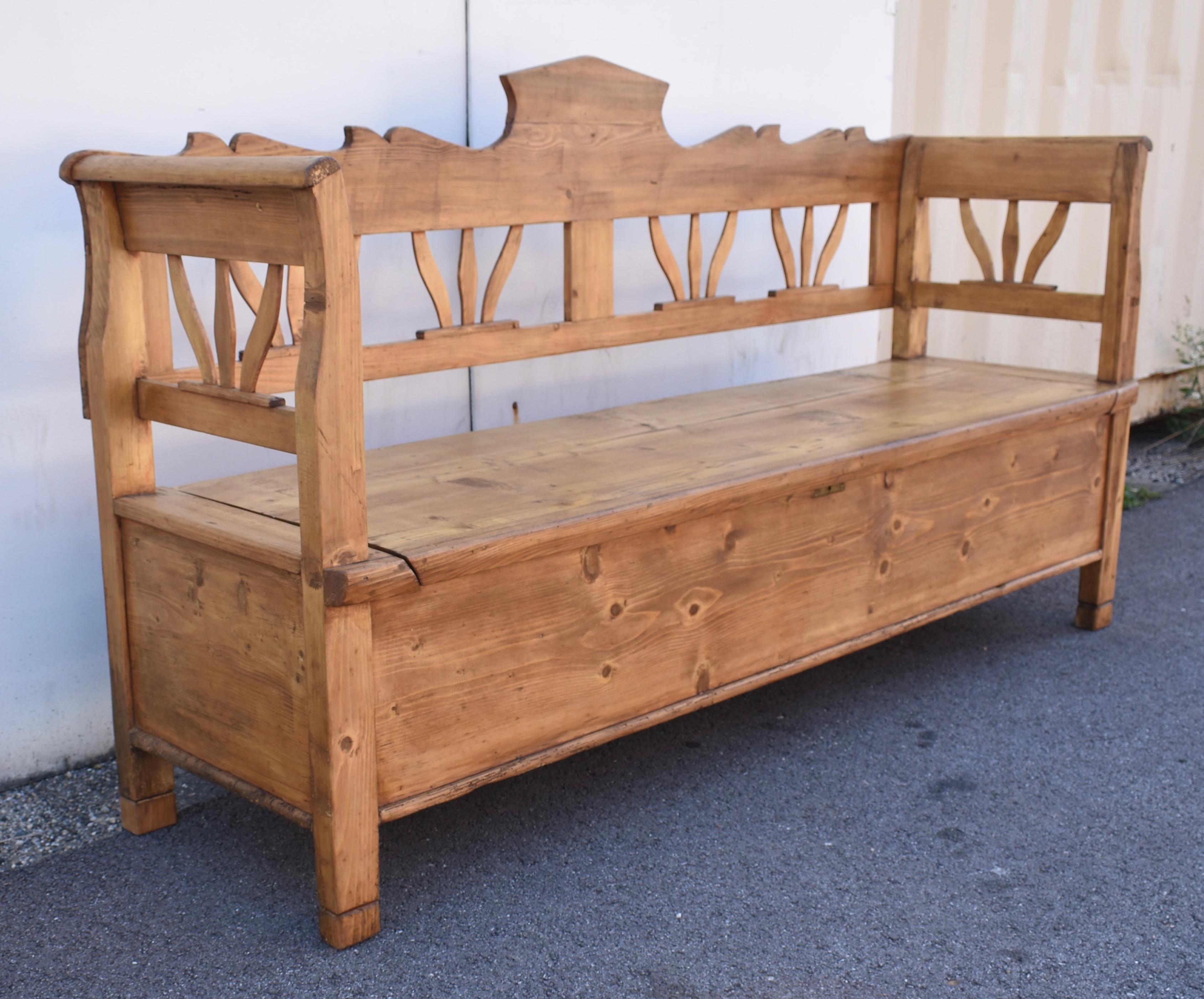 Country Pine and Oak Storage Bench or Settle.