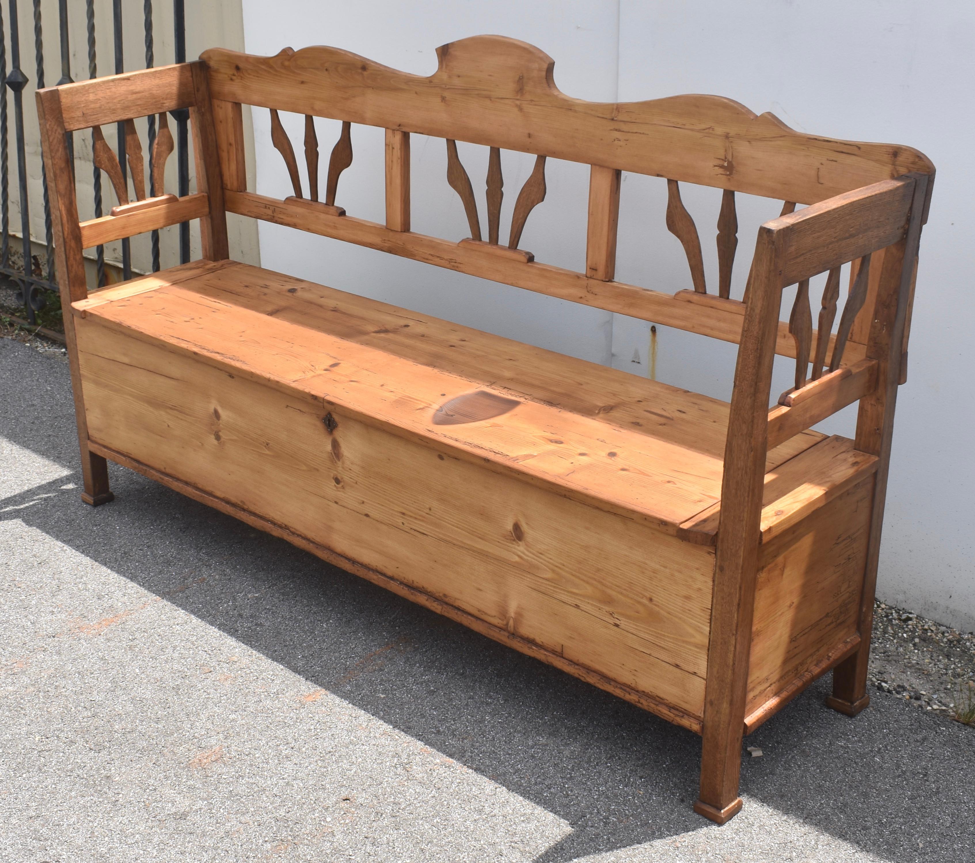 Country Pine and Oak Storage Bench or Settle For Sale