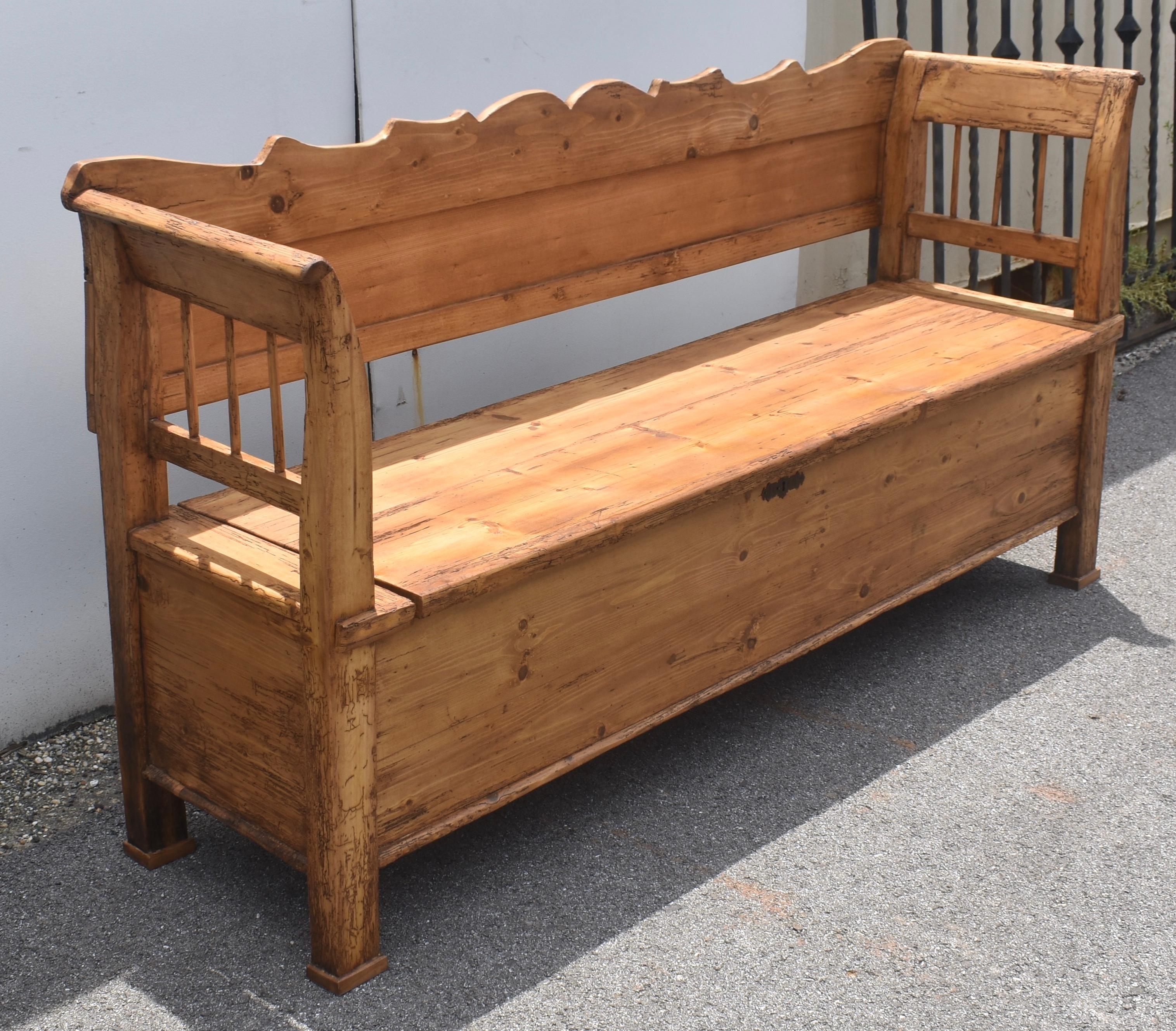 Country Pine and Oak Storage Bench or Settle For Sale