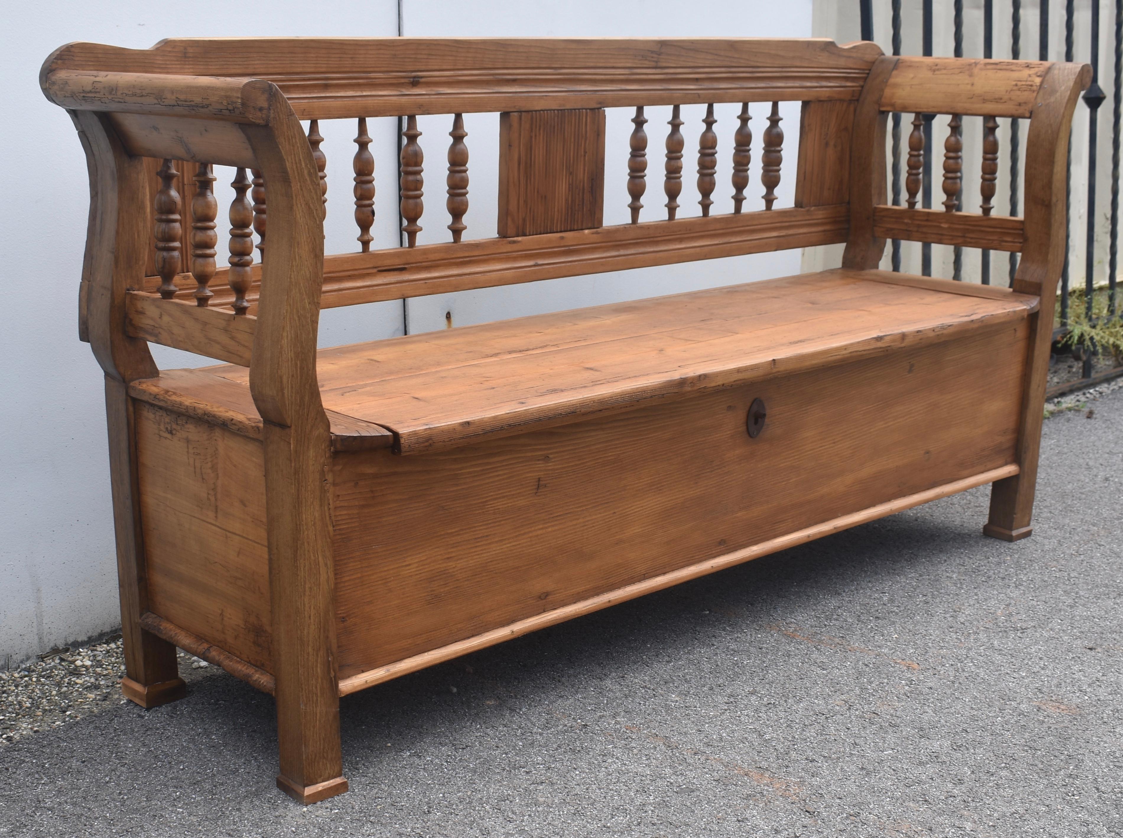 Stile impero Panca o sedia in pino e Oak in vendita