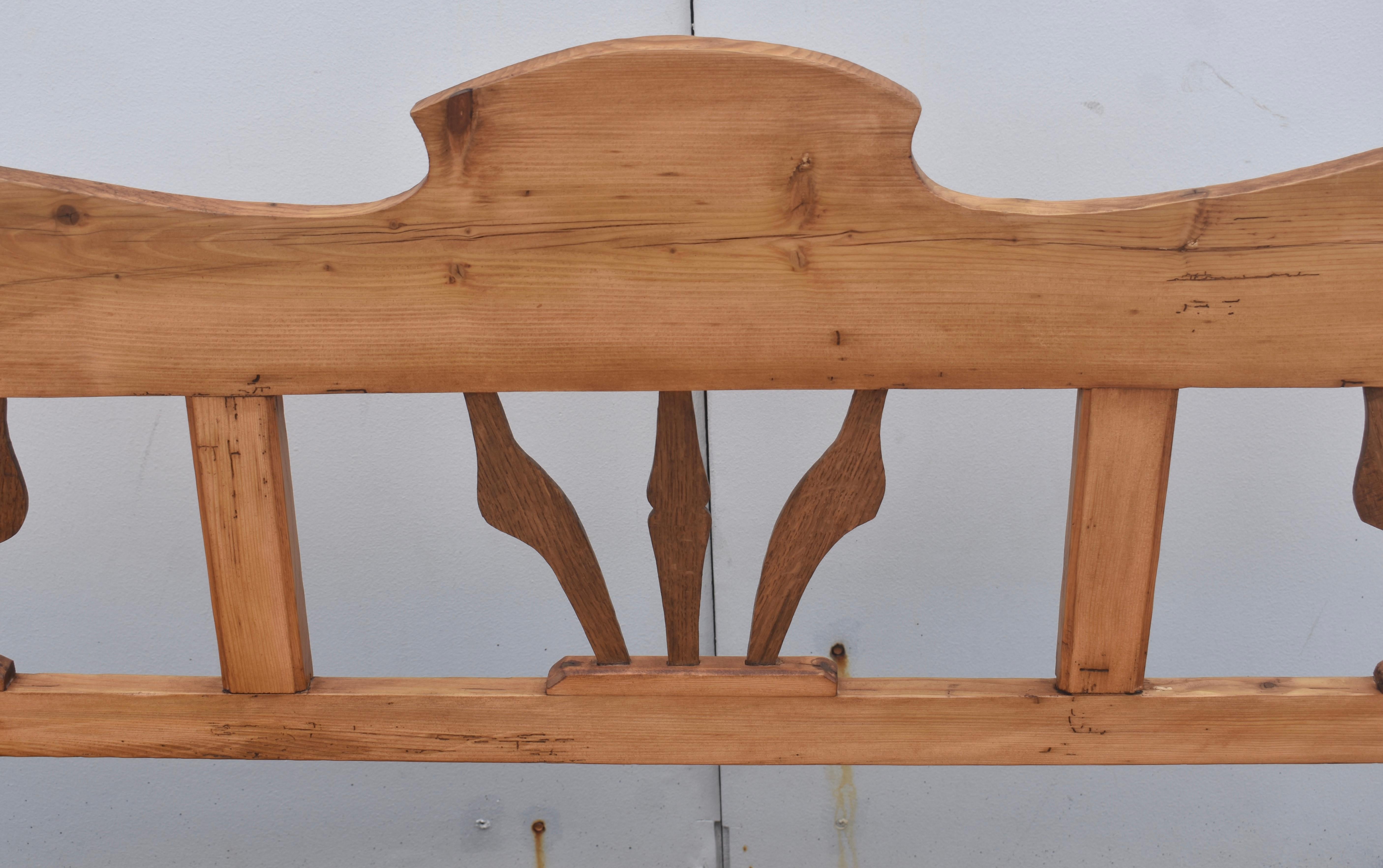 19th Century Pine and Oak Storage Bench or Settle For Sale