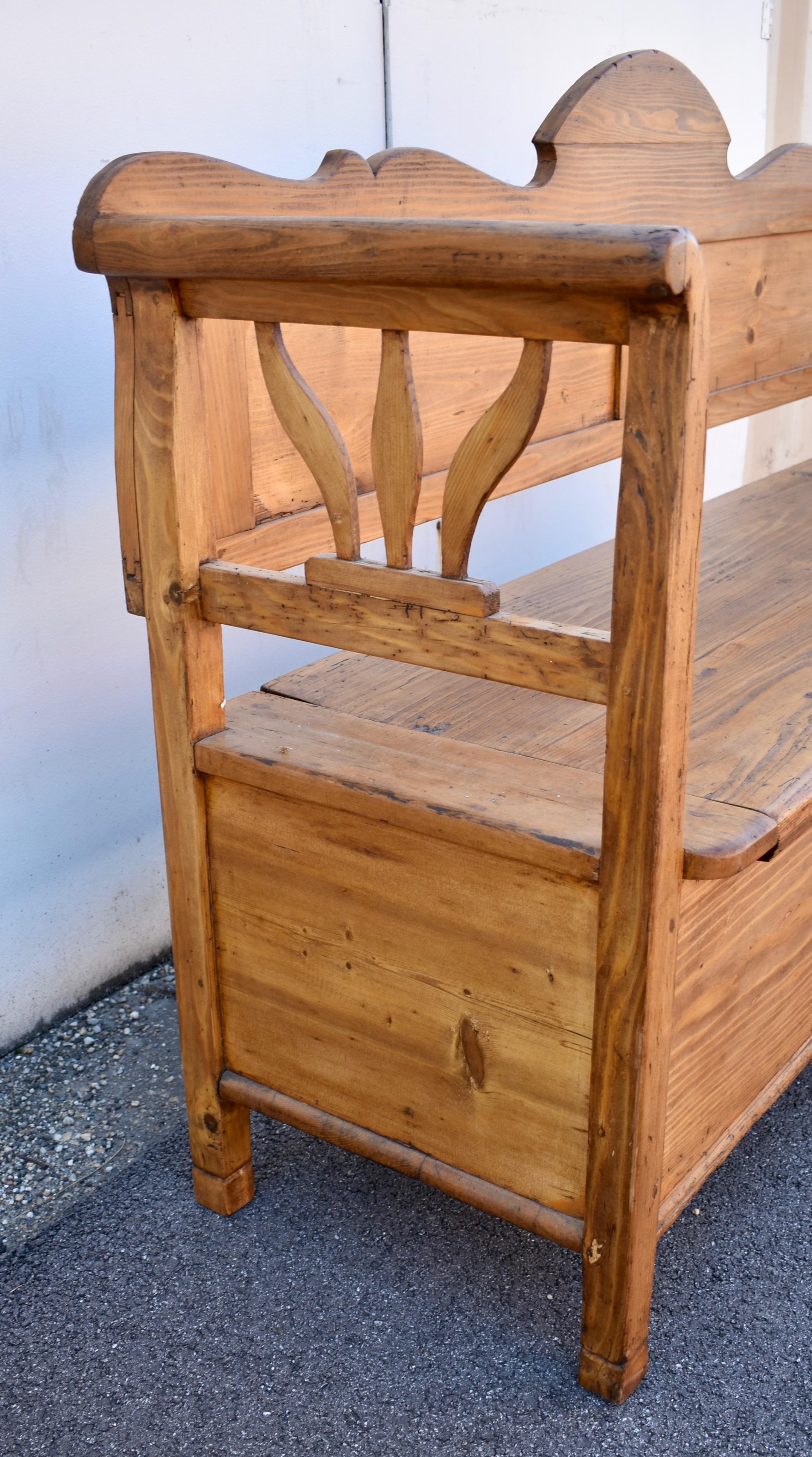 Pine and Oak Storage Bench or Settle 1