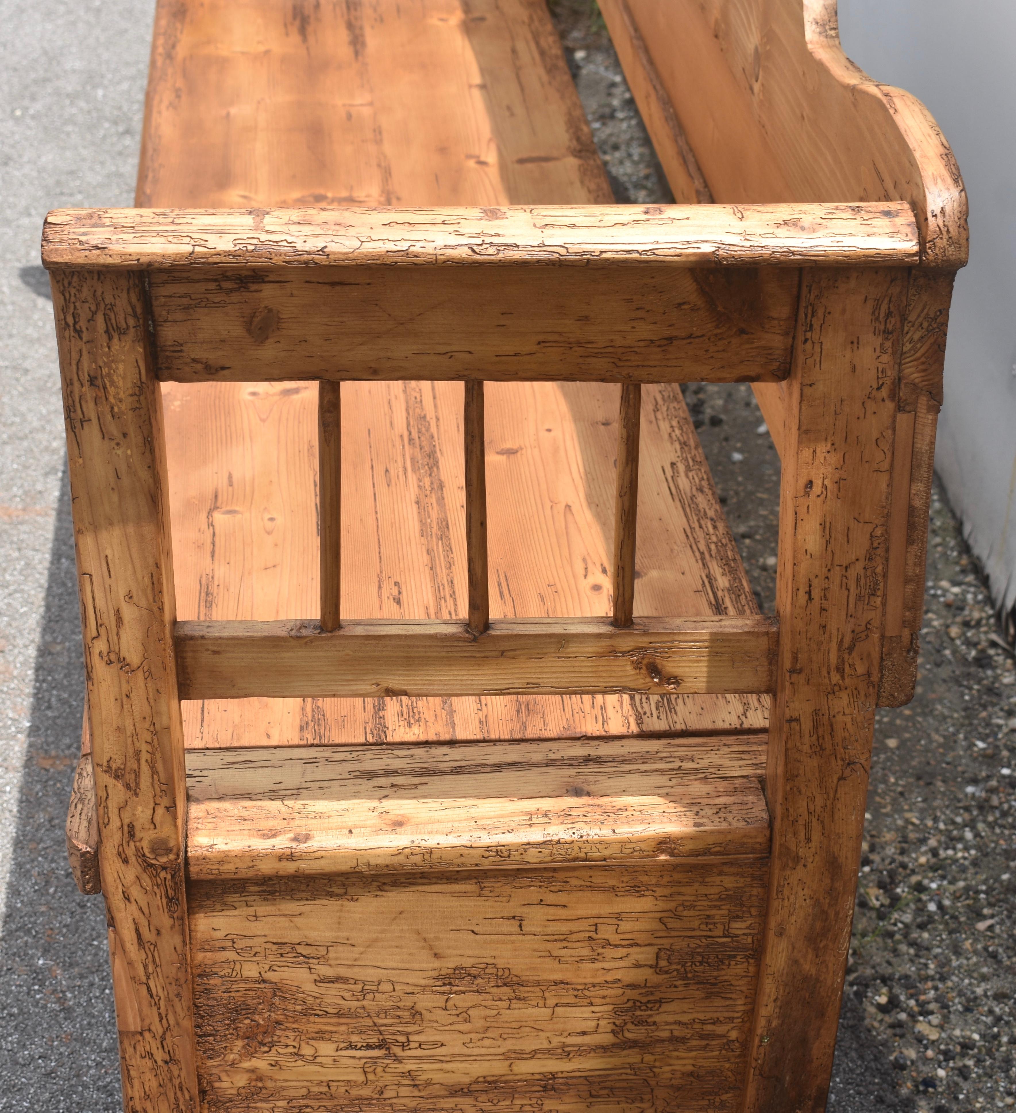 Pine and Oak Storage Bench or Settle For Sale 1