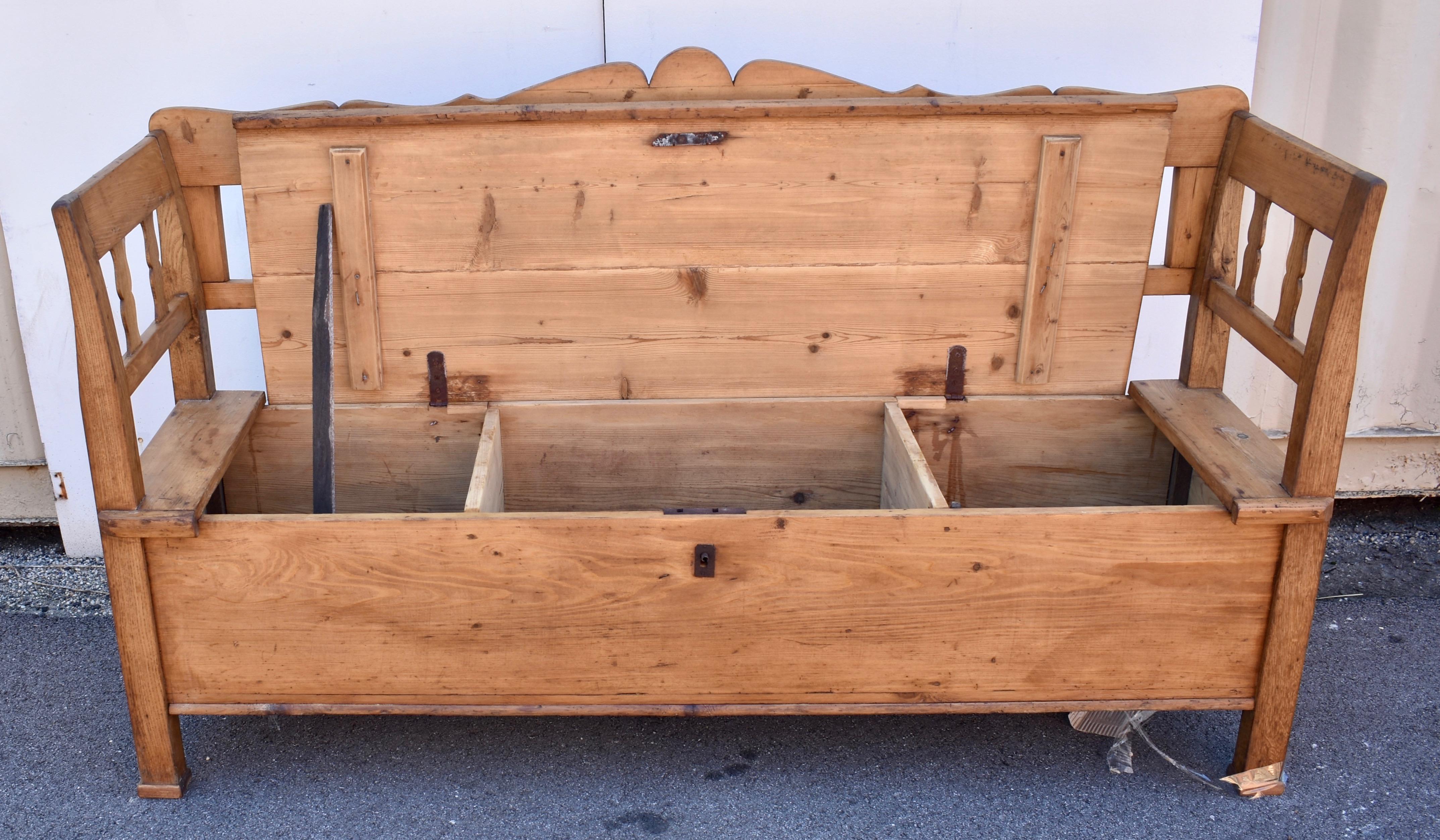 Pine and Oak Storage Bench or Settle 2