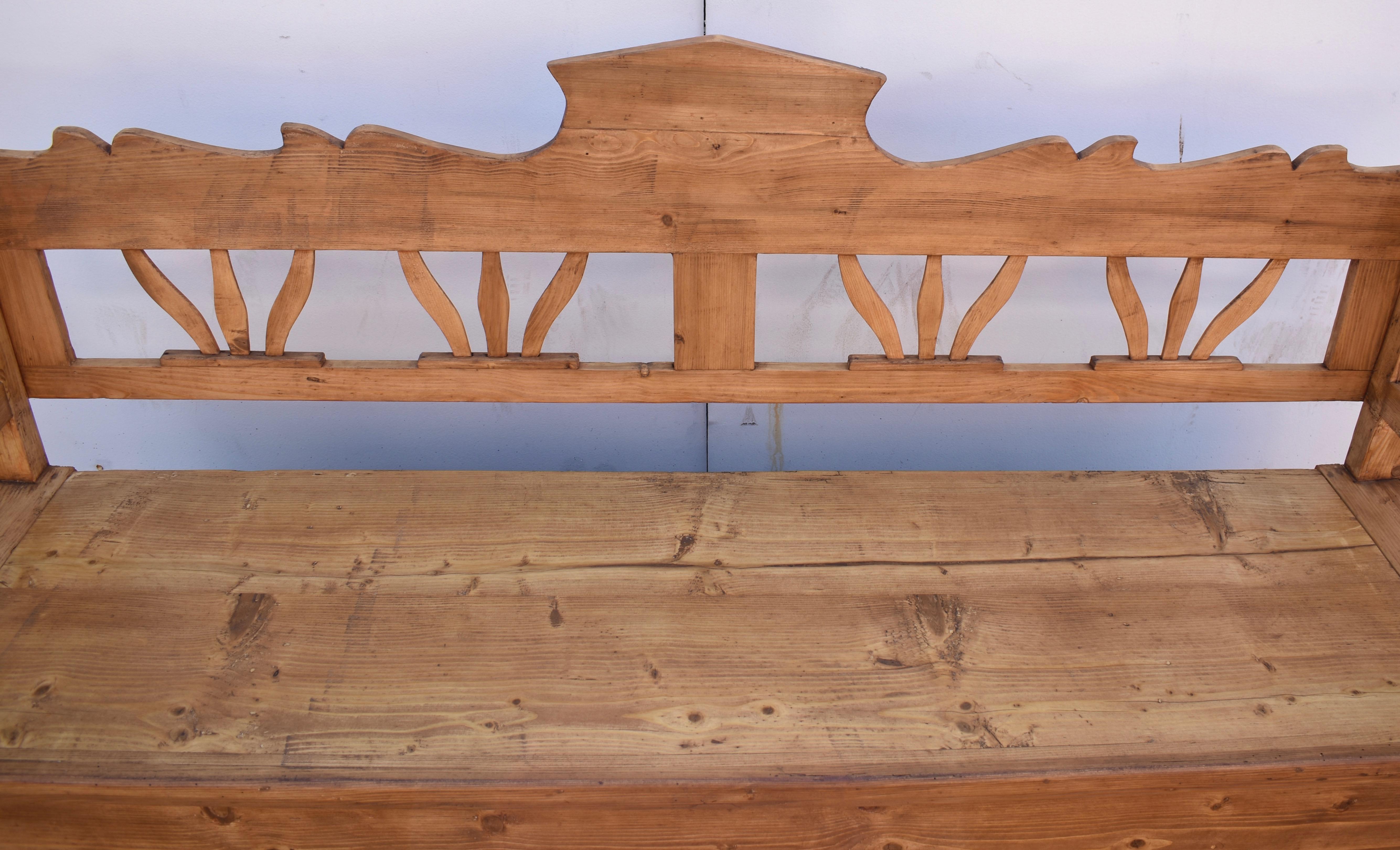 Pine and Oak Storage Bench or Settle. 2