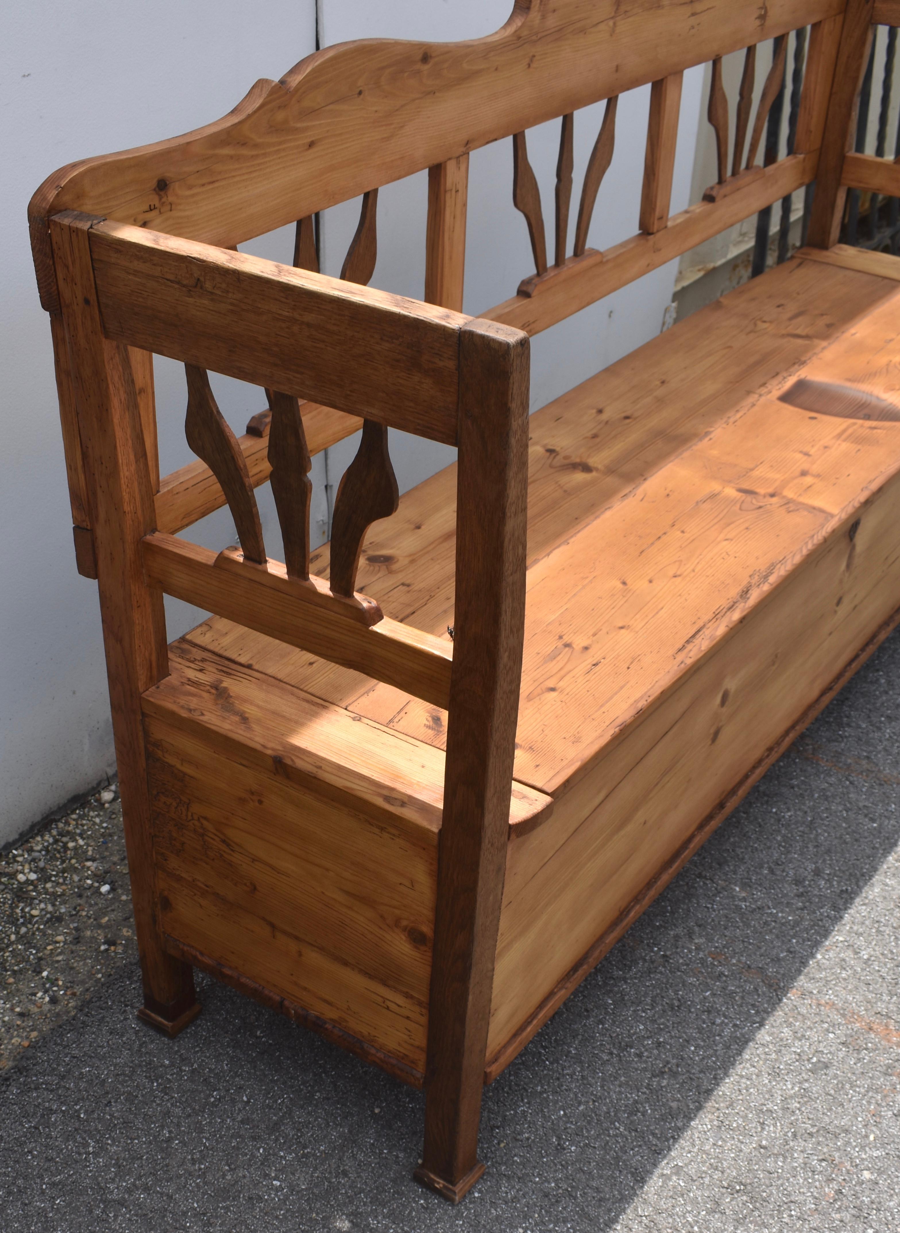 Pine and Oak Storage Bench or Settle For Sale 2