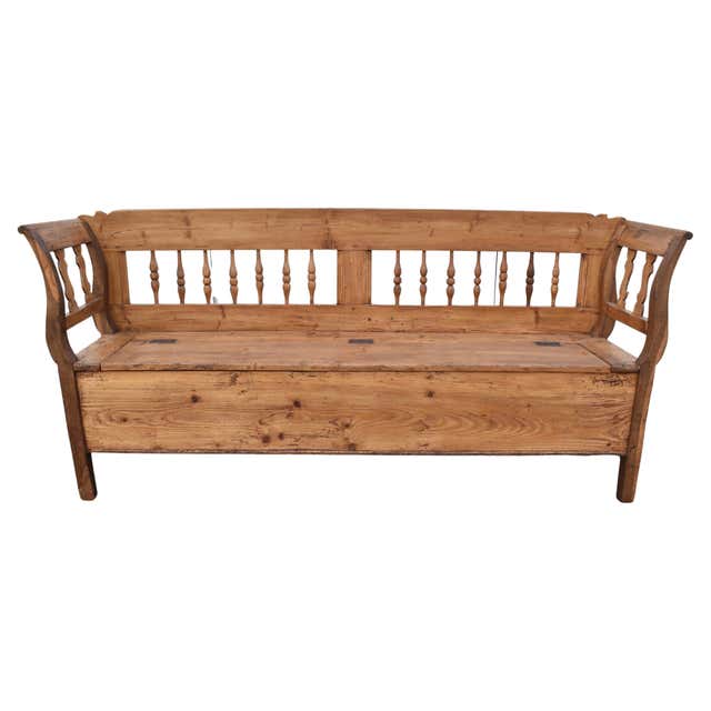 Pine Box Bench or Settle at 1stDibs