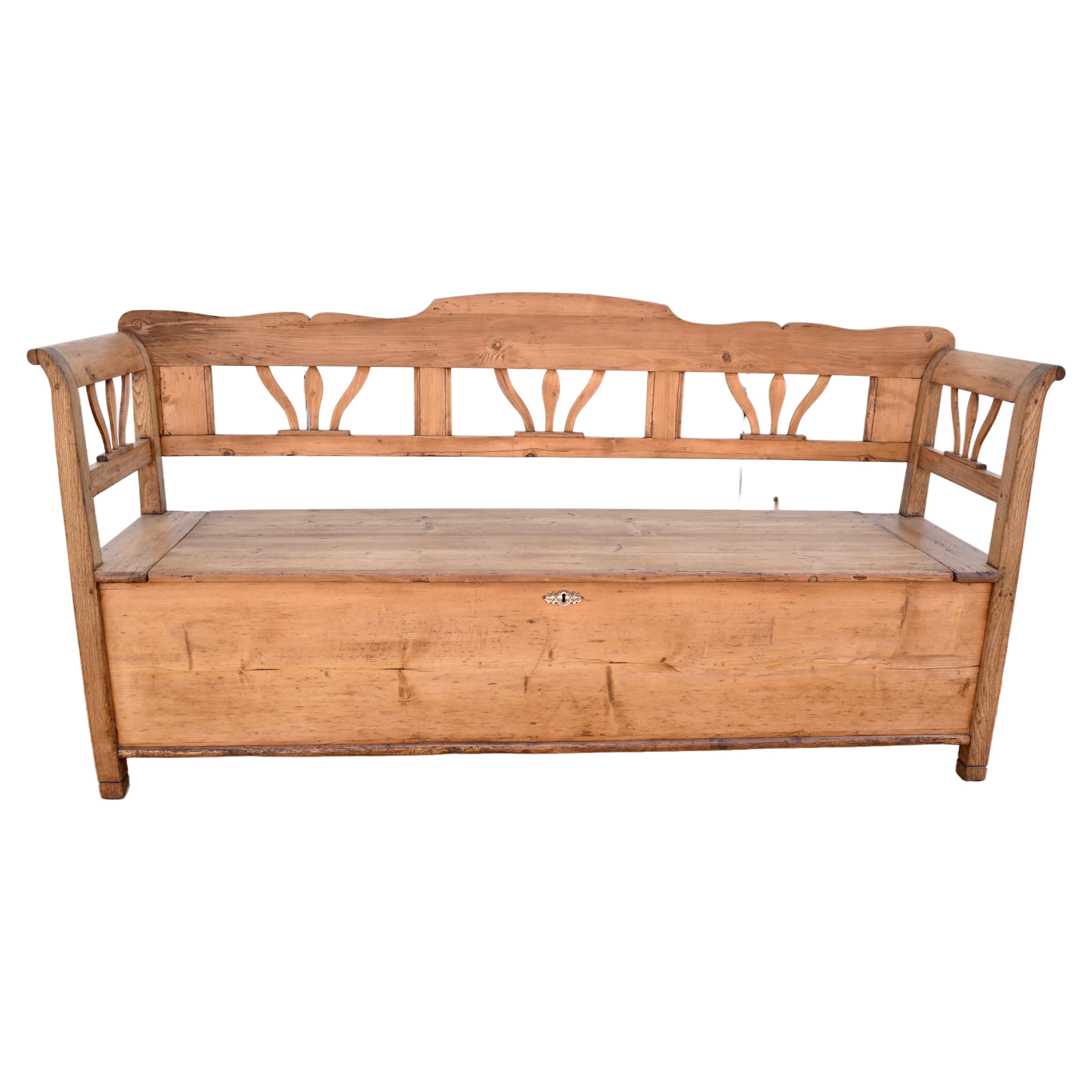 Pine and Oak Storage Bench or Settle