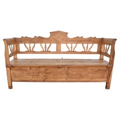 Pine and Oak Storage Bench or Settle.