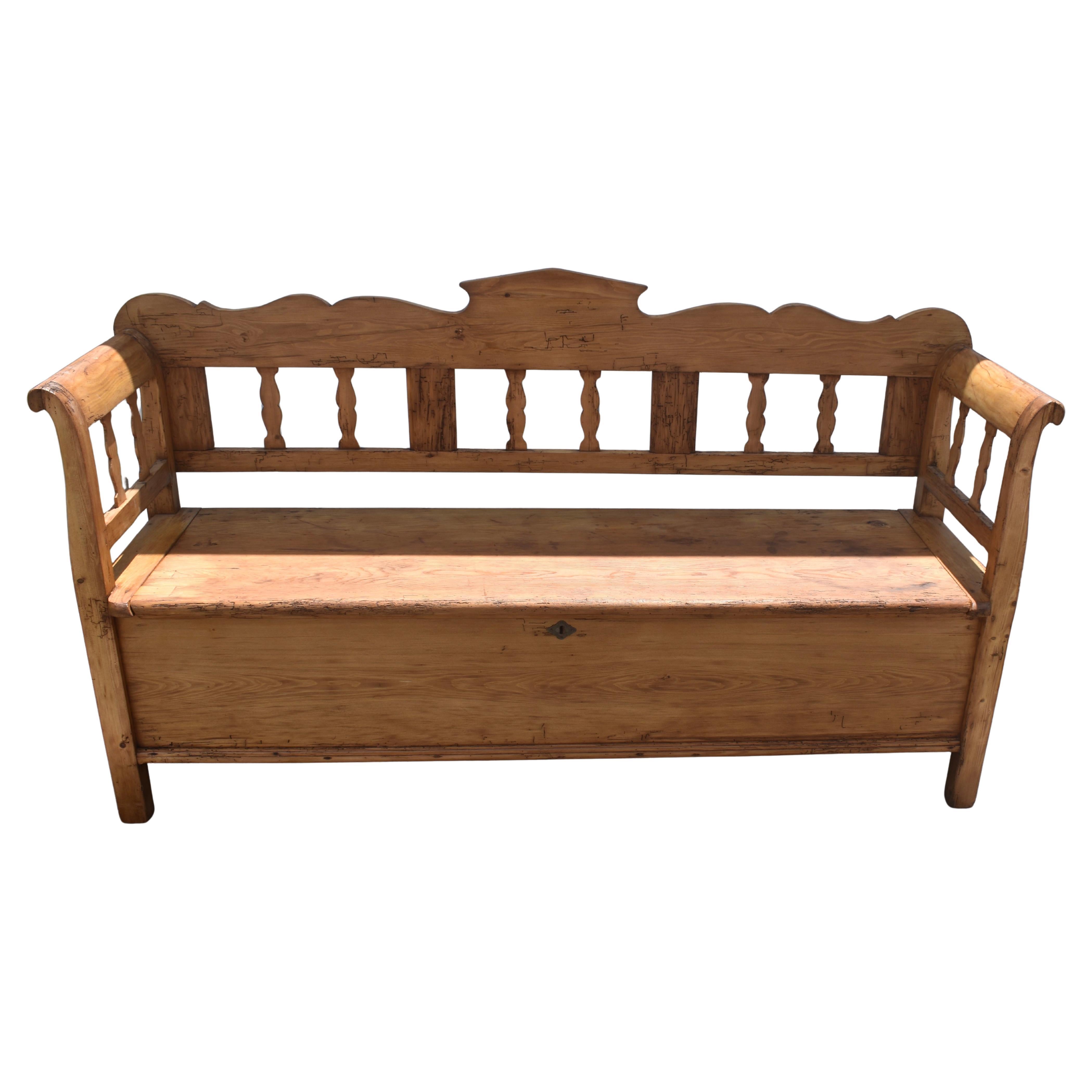 Pine and Oak Storage Bench or Settle
