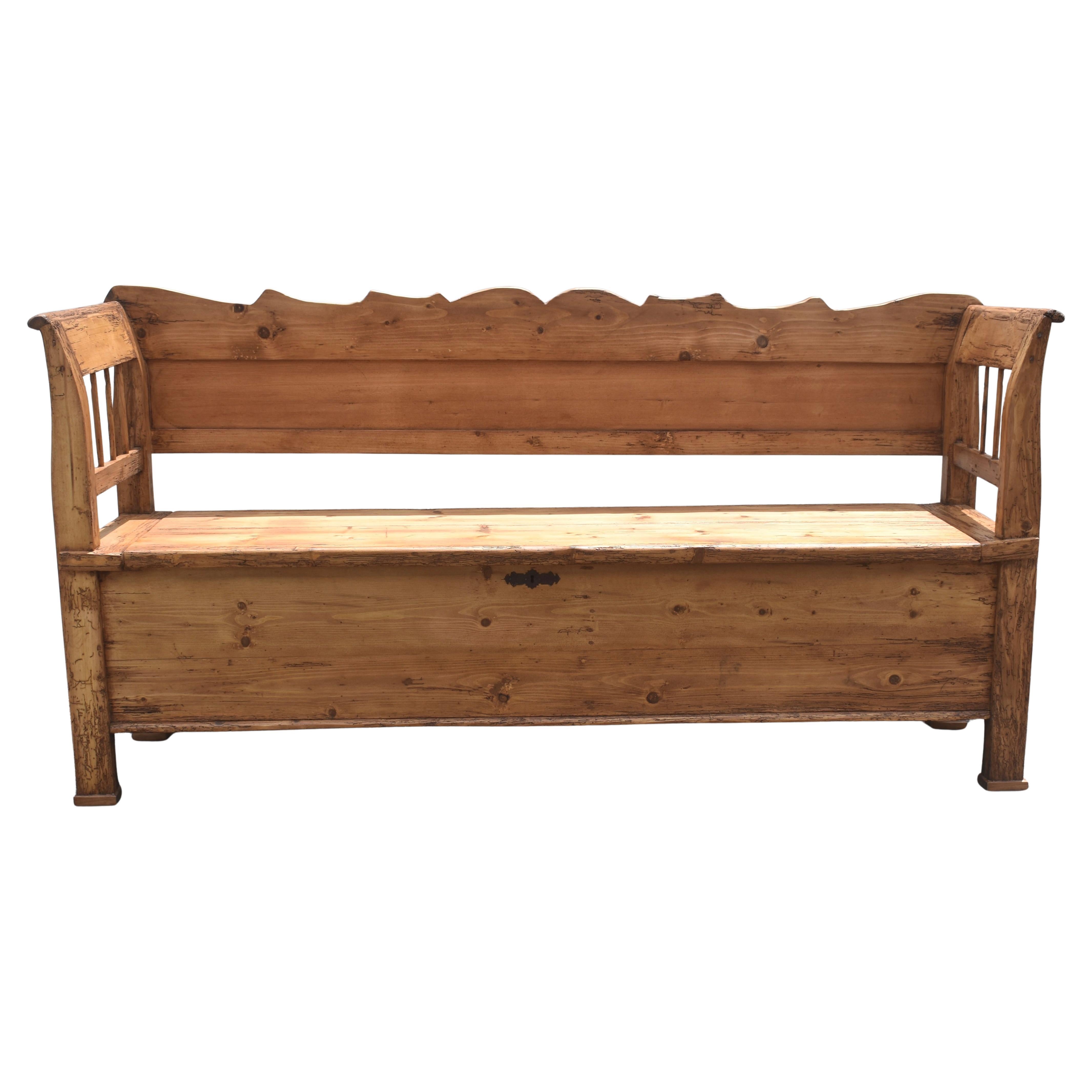 Pine and Oak Storage Bench or Settle For Sale