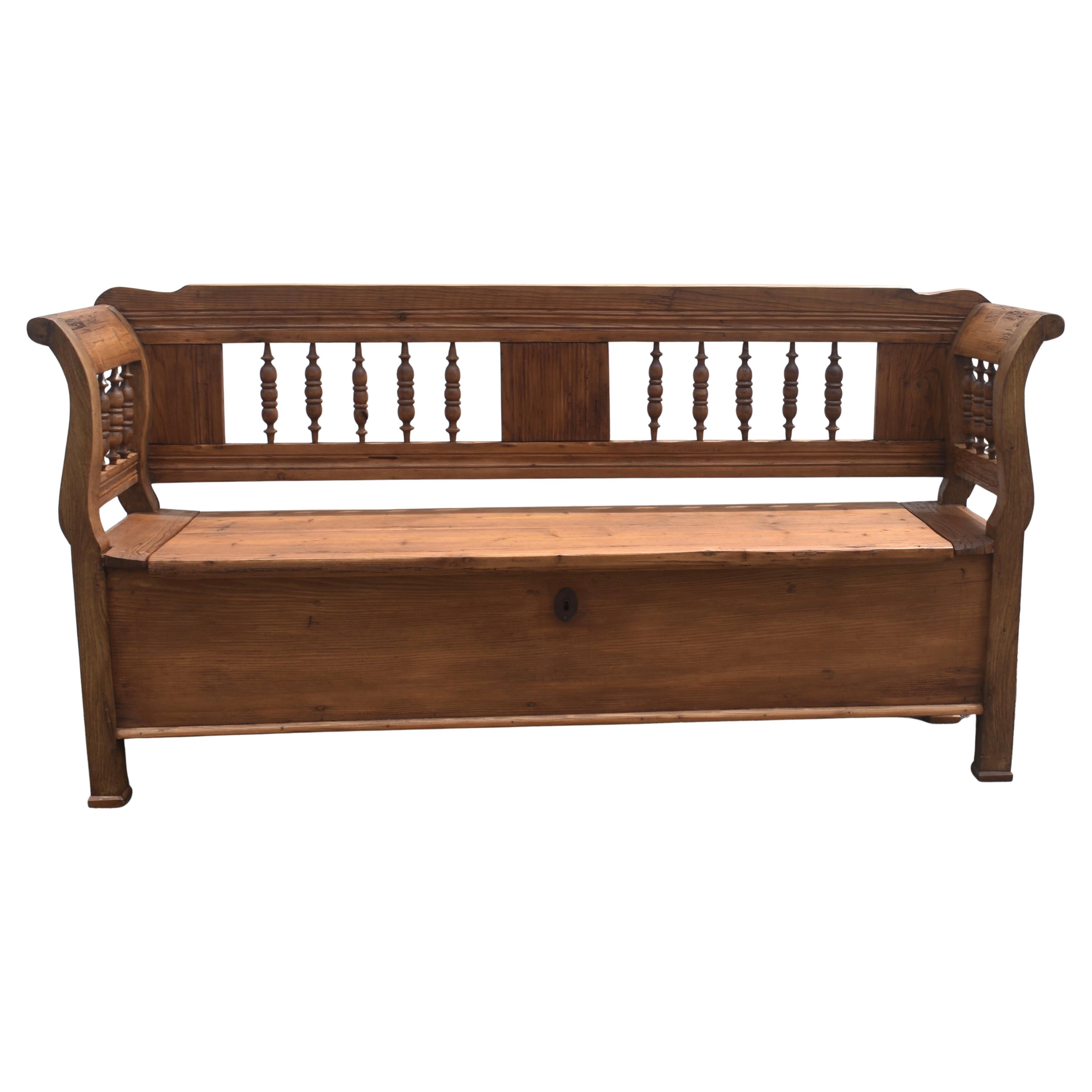 Pine and Oak Storage Bench or Settle For Sale