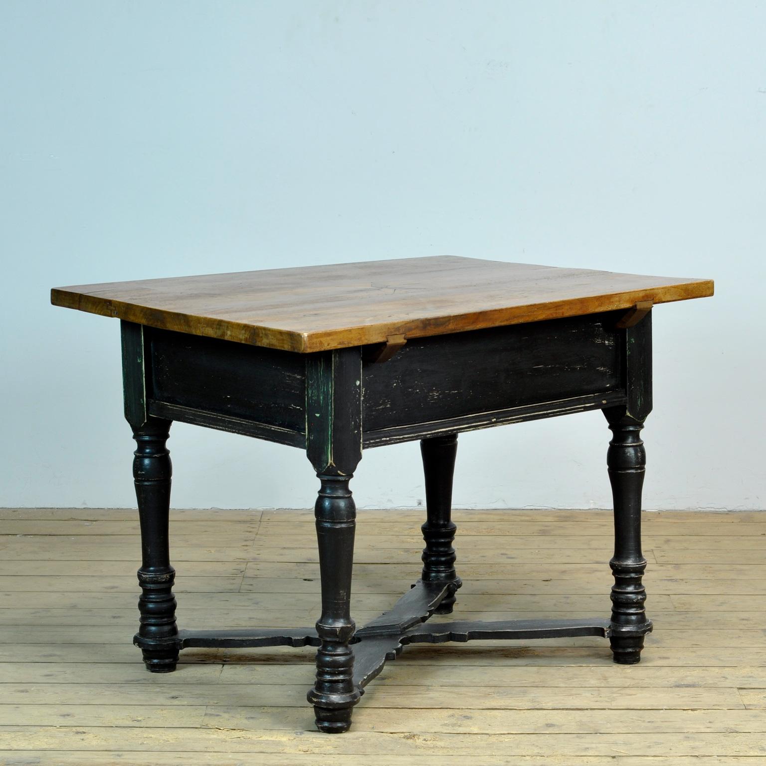 French Pine and Oak Table, 1920's For Sale