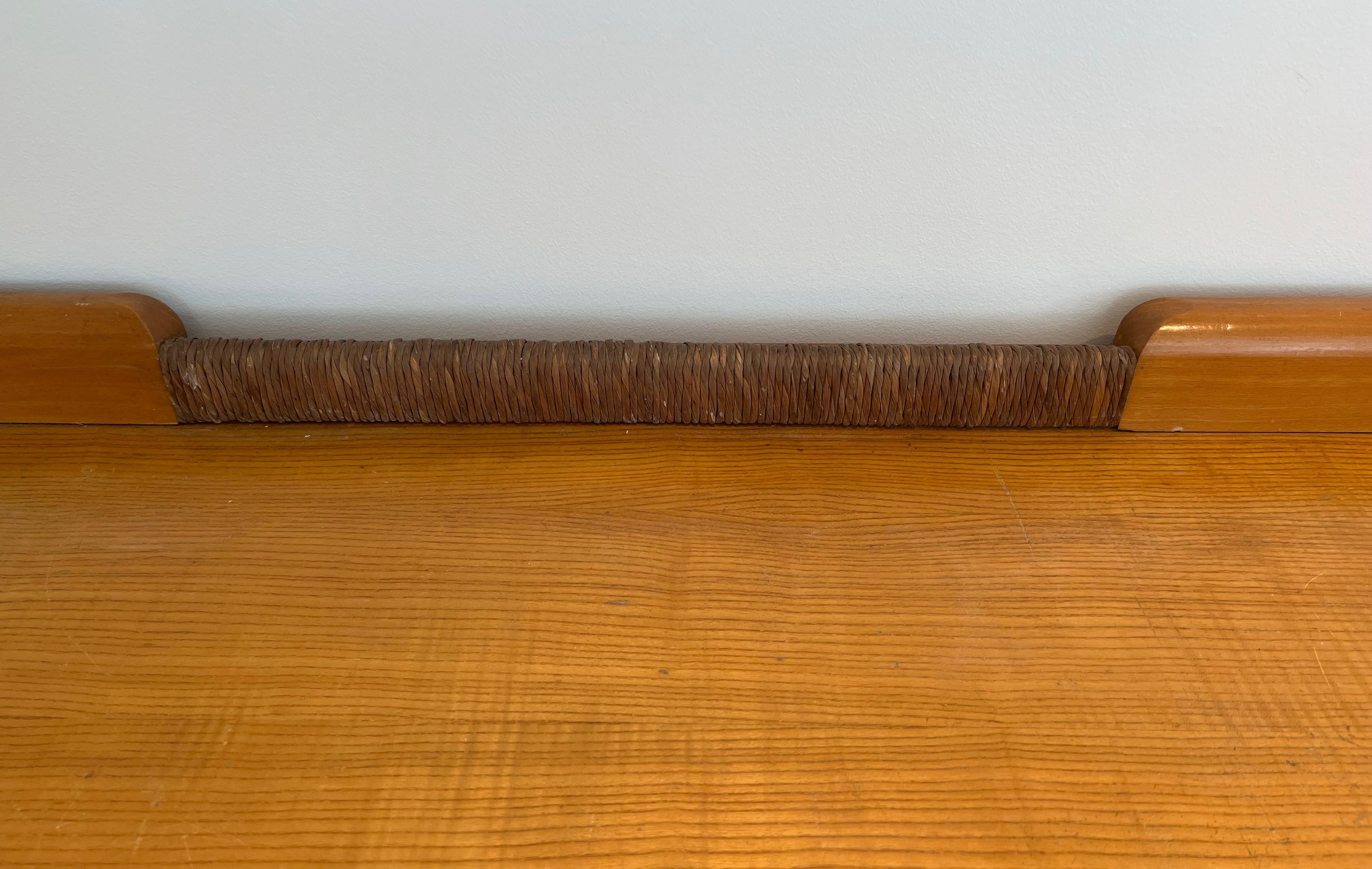 Late 20th Century Pine and Rattan Sideboard. French work. Circa 1970 For Sale