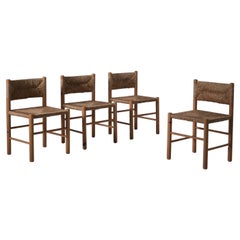 Pine and Rush Dining Chairs, 1960s