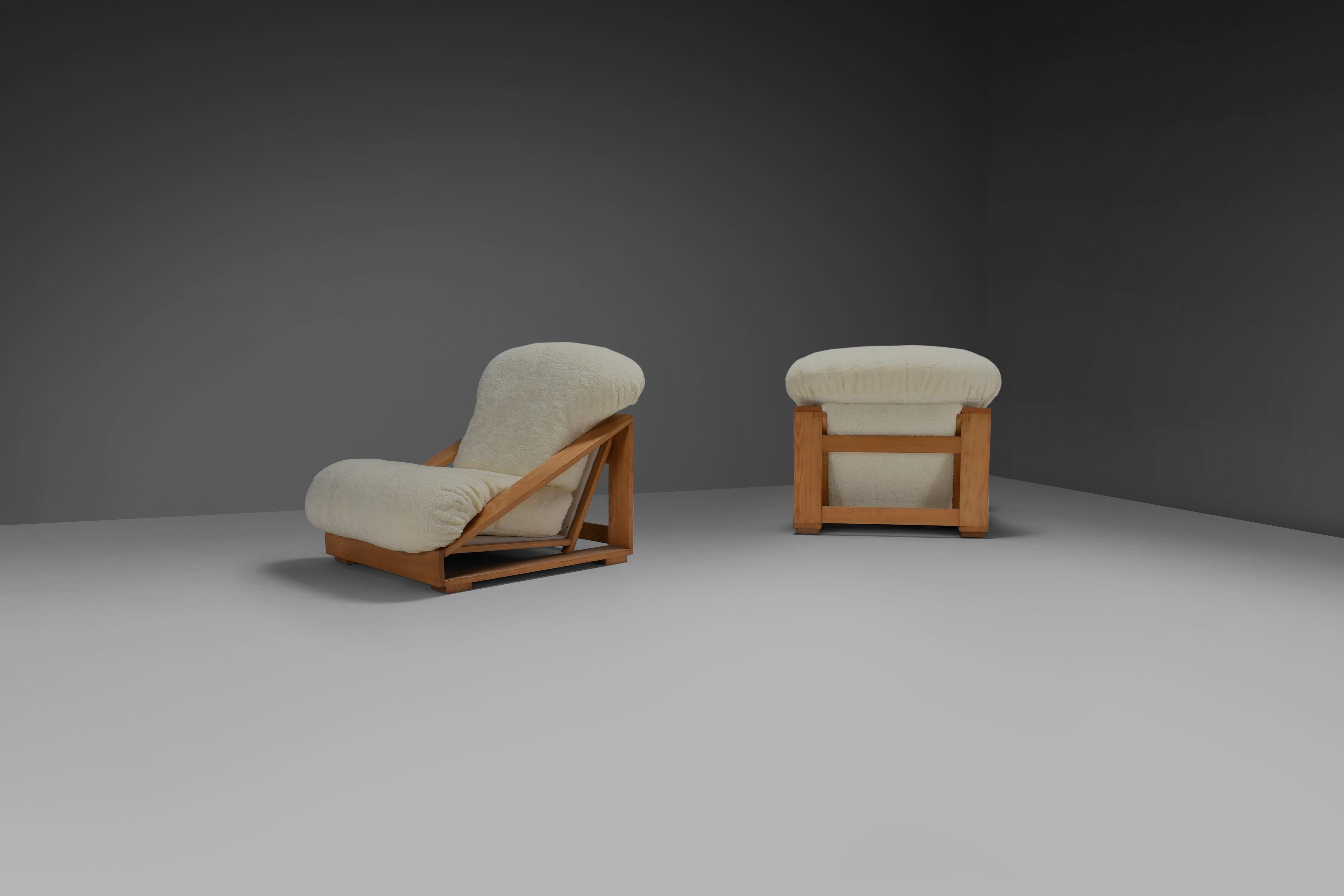 20th Century Pine and Teddy Lounge Chairs by Renato Toso and Roberto Pamio for Stilwood, 1970 For Sale