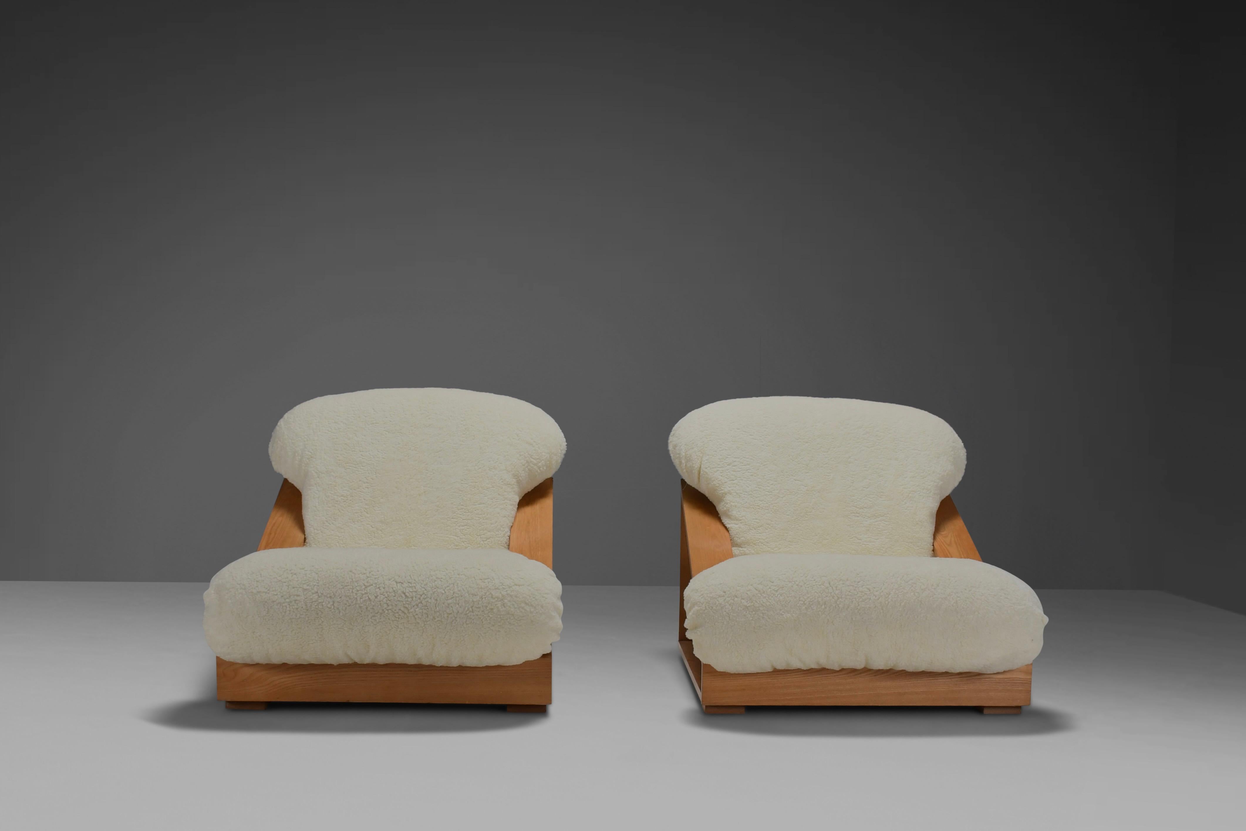 Fur Pine and Teddy Lounge Chairs by Renato Toso and Roberto Pamio for Stilwood, 1970 For Sale