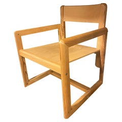 Retro Pine Andre Sornay armchair, France, 1950's