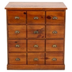 Pine Apothecary Cabinet Style Chest of Drawers