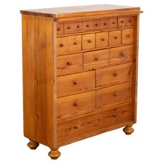 Pine Apothecary Chest of Drawers, Denmark circa 1890