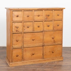 Pine Apothecary Console Chest of 16 Drawers, Denmark circa 1880