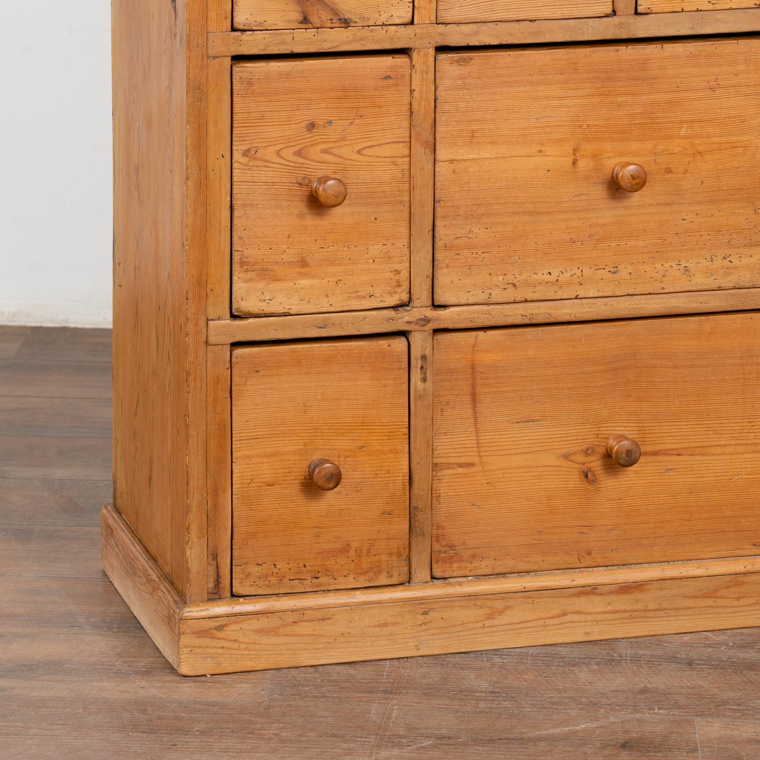 Pine Apothecary Console Chest of 16 Drawers, Denmark circa 1880 For Sale 3