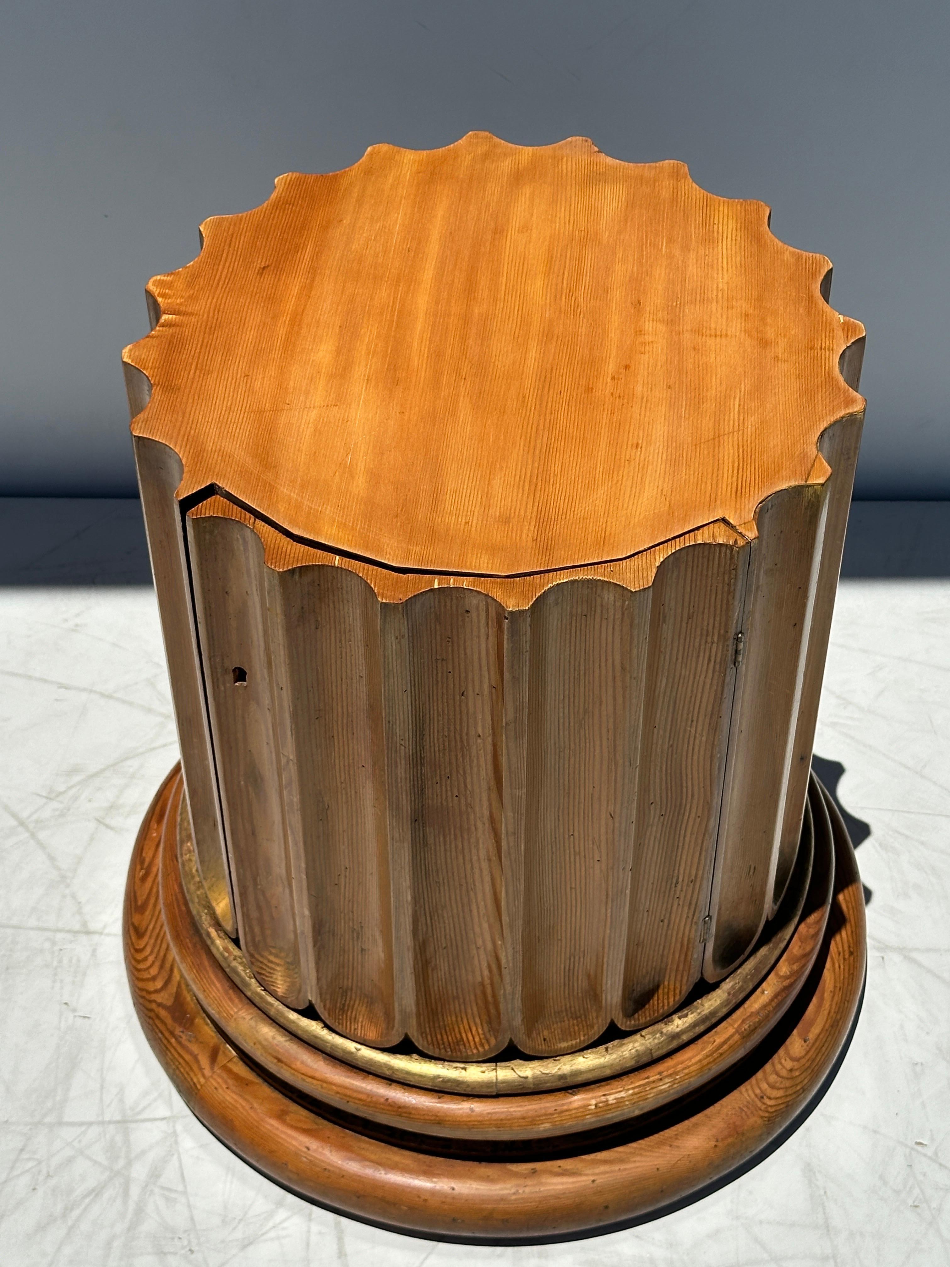 American Pine Architectural Column Side Table