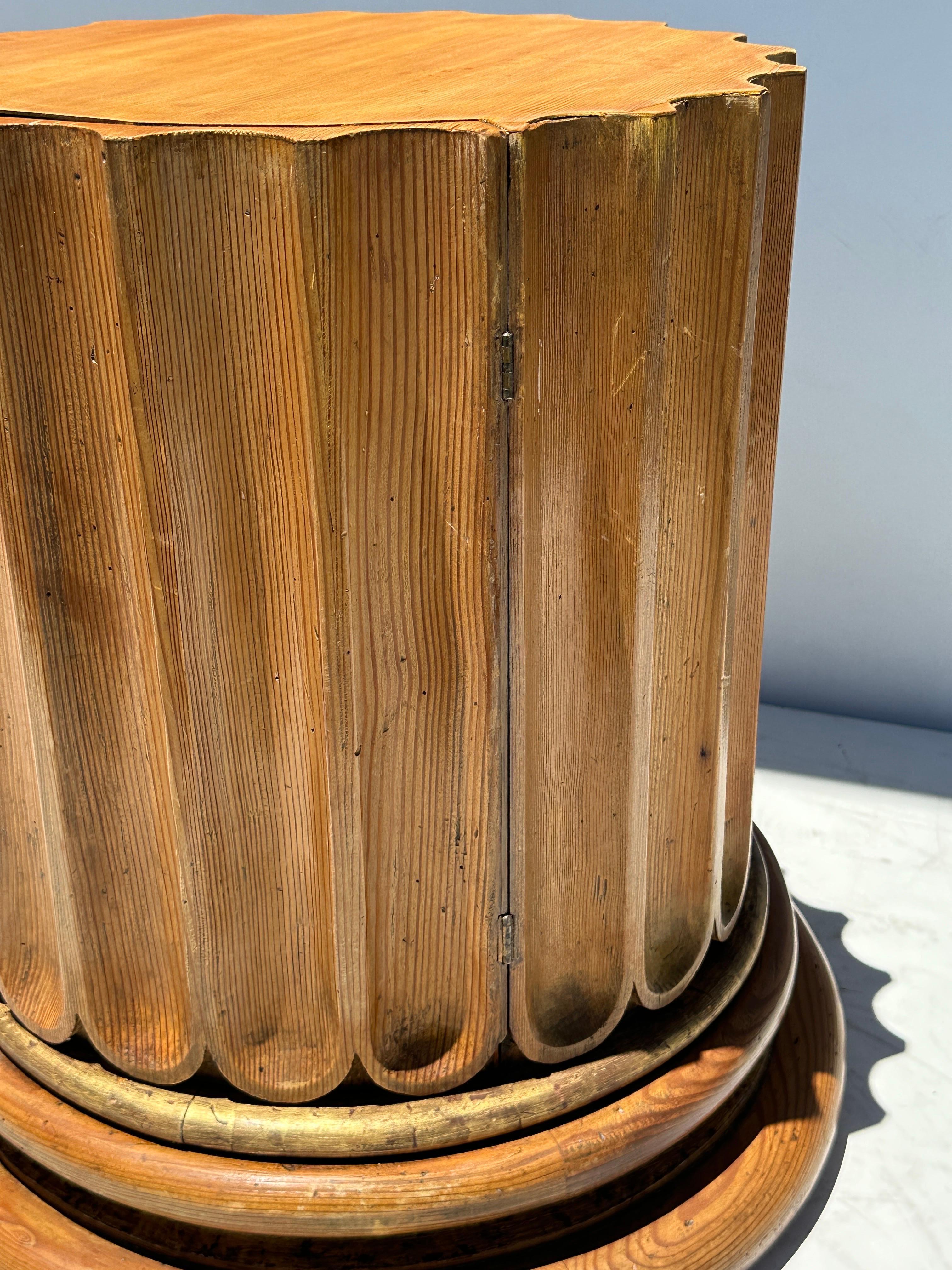 Pine Architectural Column Side Table 1