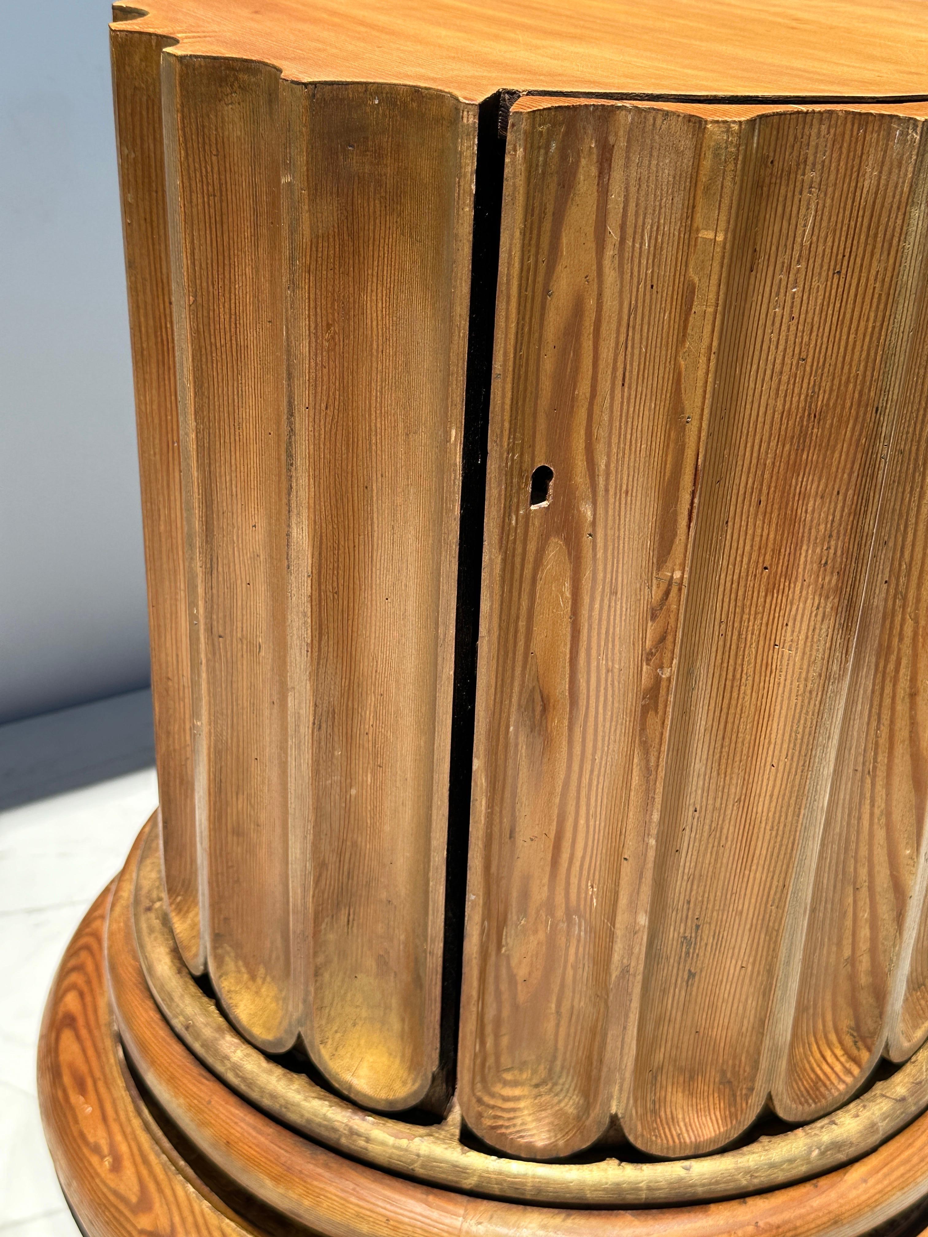Pine Architectural Column Side Table 2