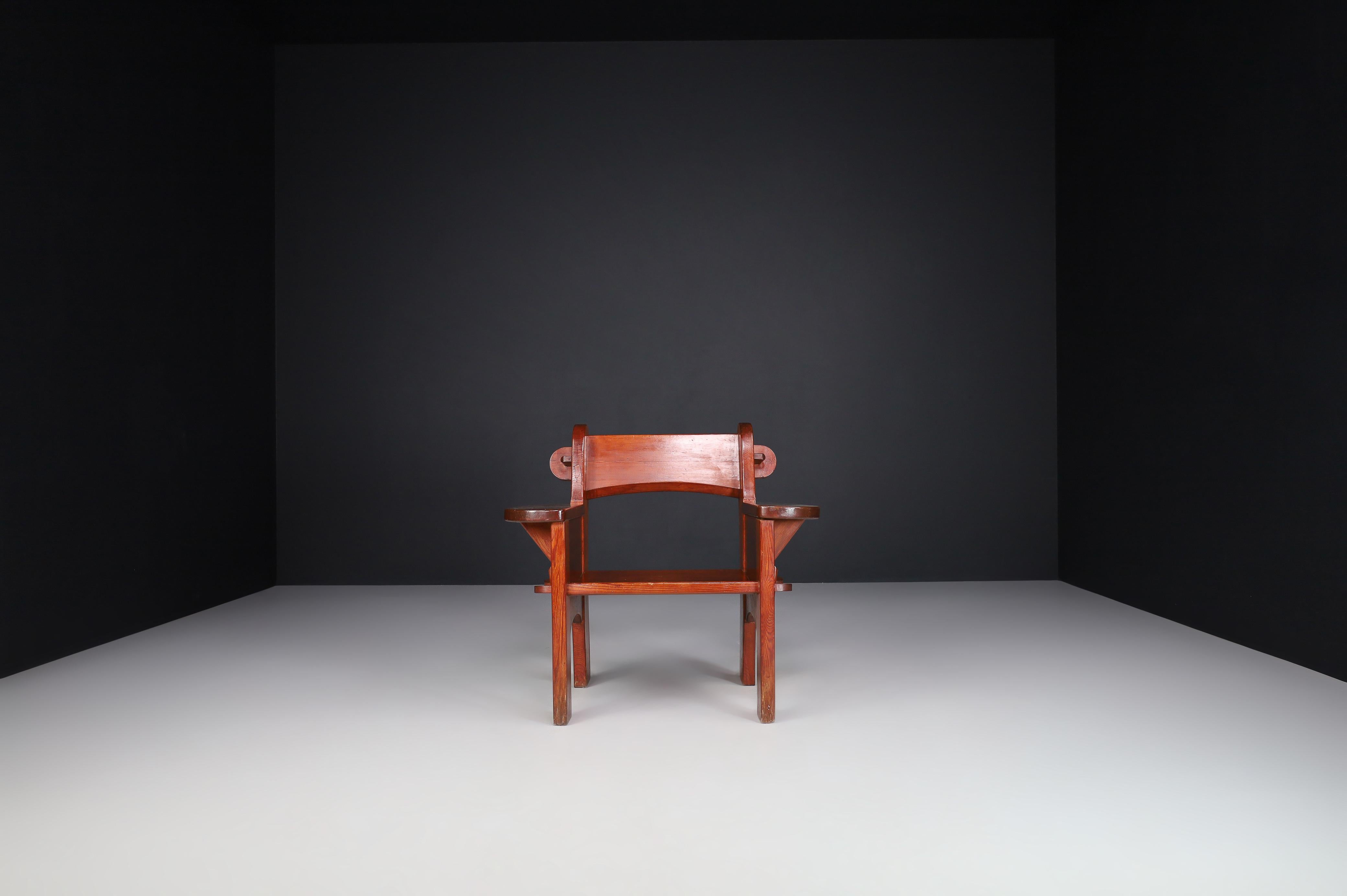 Mid-Century Modern Pine Armchair by David Rosén Model Berga, Nordiska Kompaniet, Sweden, 1940s